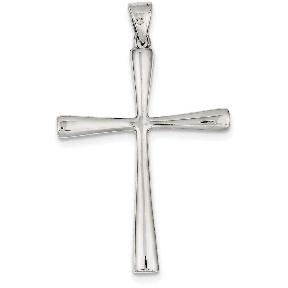 Sterling Silver Cross Pendant Necklace for Women - 18 Inch Chain Included - Religious Jewelry Gift for Baptism, Confirmation & Everyday Wear
