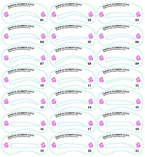 AlexVyan 21-Piece Reusable Eyebrow Stencil Kit - Eyebrow Grooming & Shaping Templates for Perfect Makeup | Ideal for DIY Beauty, Salon Use & Eyebrow Shaping at Home