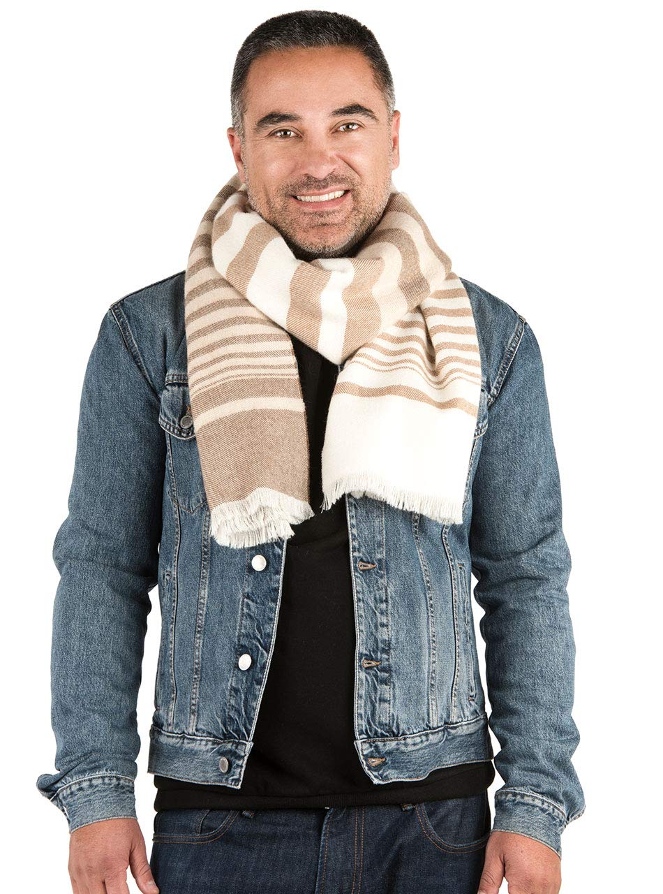 Soft & Warm Baby Alpaca Oversized Scarf - 100% Natural Eco-Friendly Alpaca Wool Shawl for Women & Men - Perfect for Winter, Travel & Gift Giving