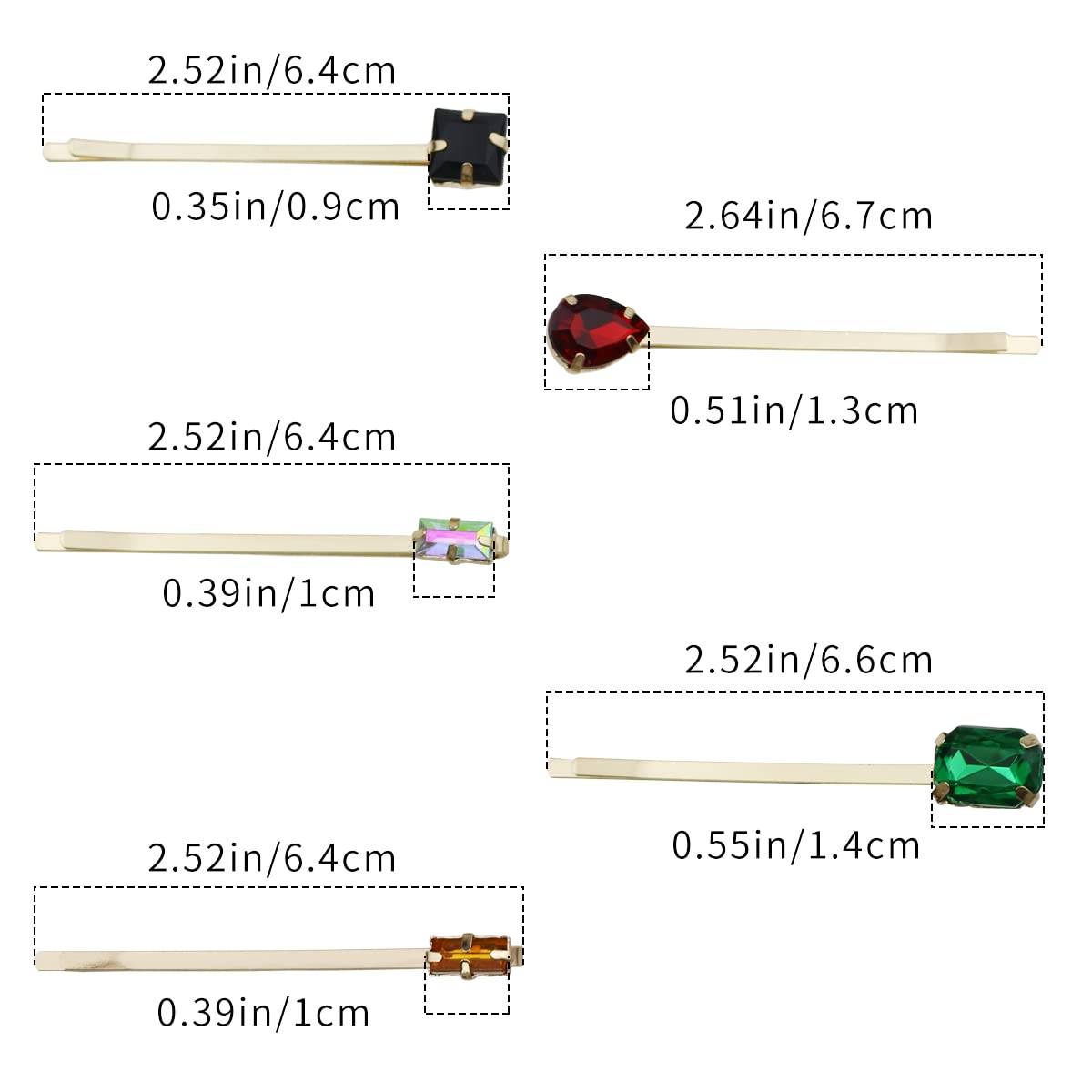 15 PCS Vintage Crystal Hair Clips - Retro Hairpins & Bobby Pins for Women & Girls (5 Styles) - Wedding, Party & Everyday Hair Accessories