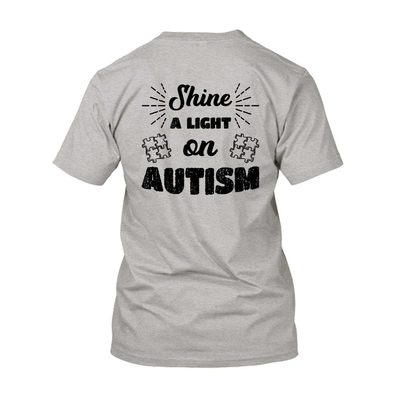 Autism Awareness T-Shirt - Soft Cotton Tee for Men & Women - Unique Shine A Light On Autism Design - Perfect for Support Events & Daily Wear