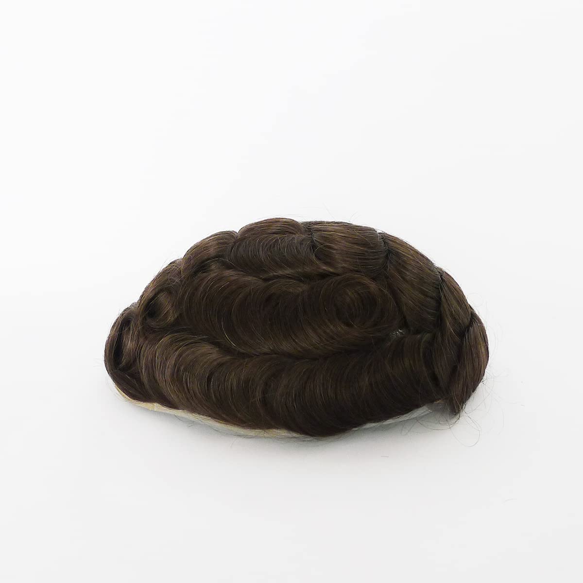 Premium Soft Full French Lace Toupee for Men - 7×9 Inch Human Hair Replacement Wig with Natural #3 Brown Color - Perfect for Daily Wear, Special Occasions & Hair Loss Solutions
