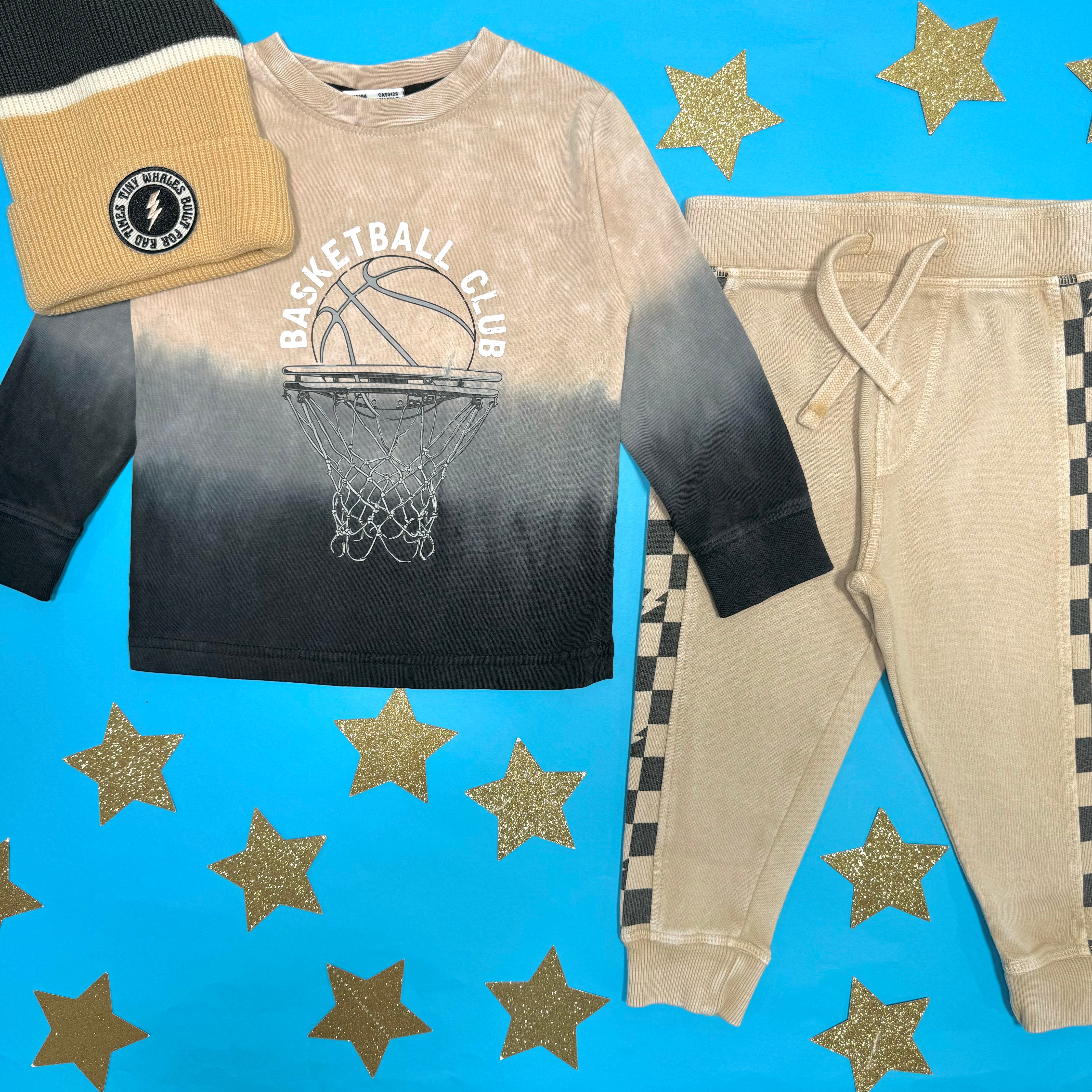 Trendy Dip Dye Basketball Long Sleeve T-Shirt for Men & Women - Perfect for Casual Wear, Sports & Street Style