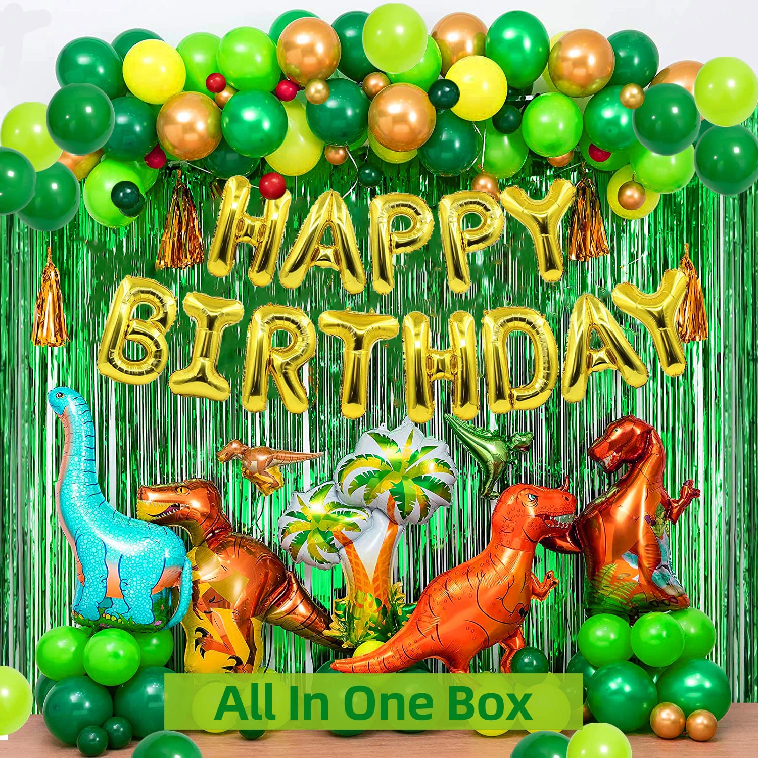 Dinosaur Birthday Party Decorations Set - Dino Themed Balloon Arch Kit, Happy Birthday Banner, Party Supplies for Boys | Perfect for Dinosaur-Themed Birthday Parties, Baby Showers & Kids Room Decor