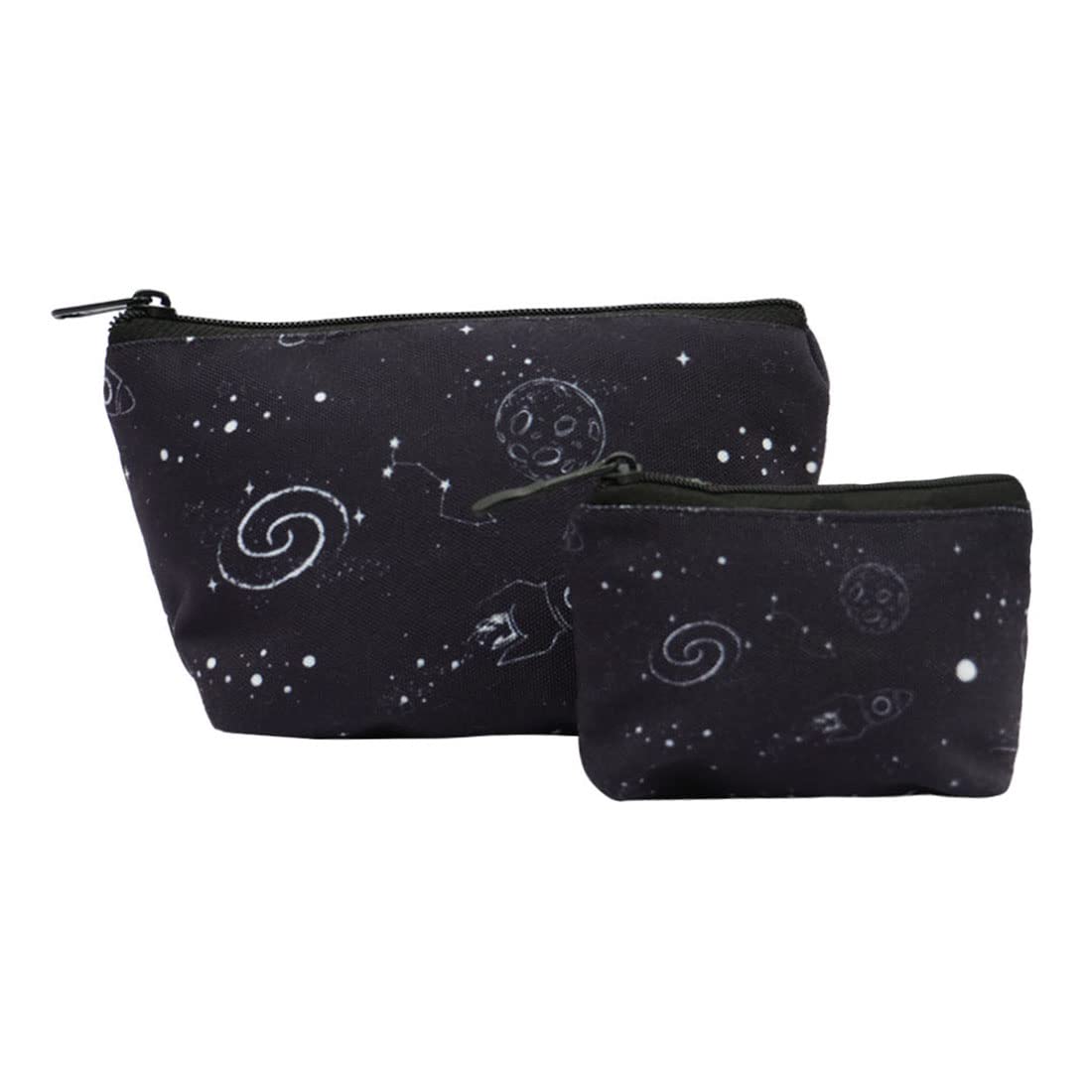 Crazyify Printed Makeup Bag Set of 2 - Waterproof Cosmetic Pouch & Travel Toiletry Organizer for Women | Perfect for Travel, Gym, and Daily Essentials Storage