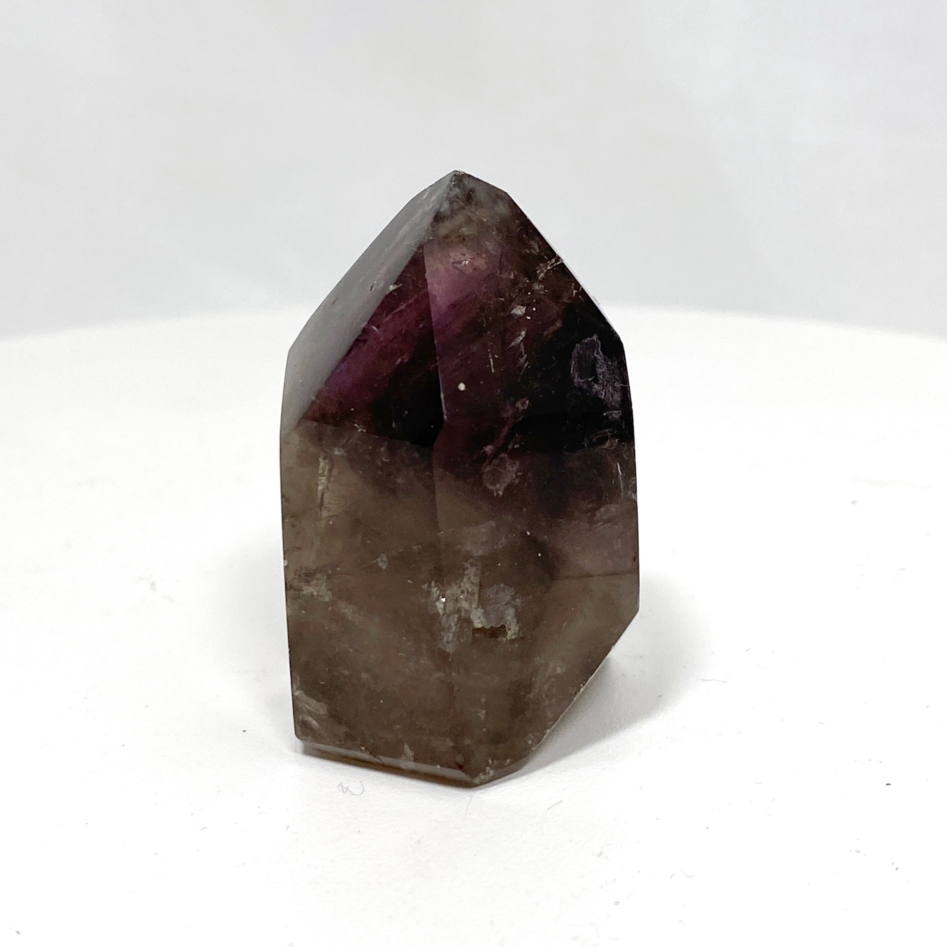 Natural Smokey Amethyst & Clear Quartz Crystal Point - Healing Stone CR3449 for Meditation, Reiki, and Home Decor