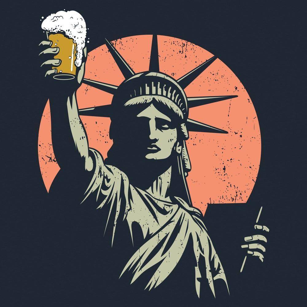 Toast To Freedom T-Shirt - Midnight Navy - Comfortable Cotton Tee for Casual Wear & Patriotic Events