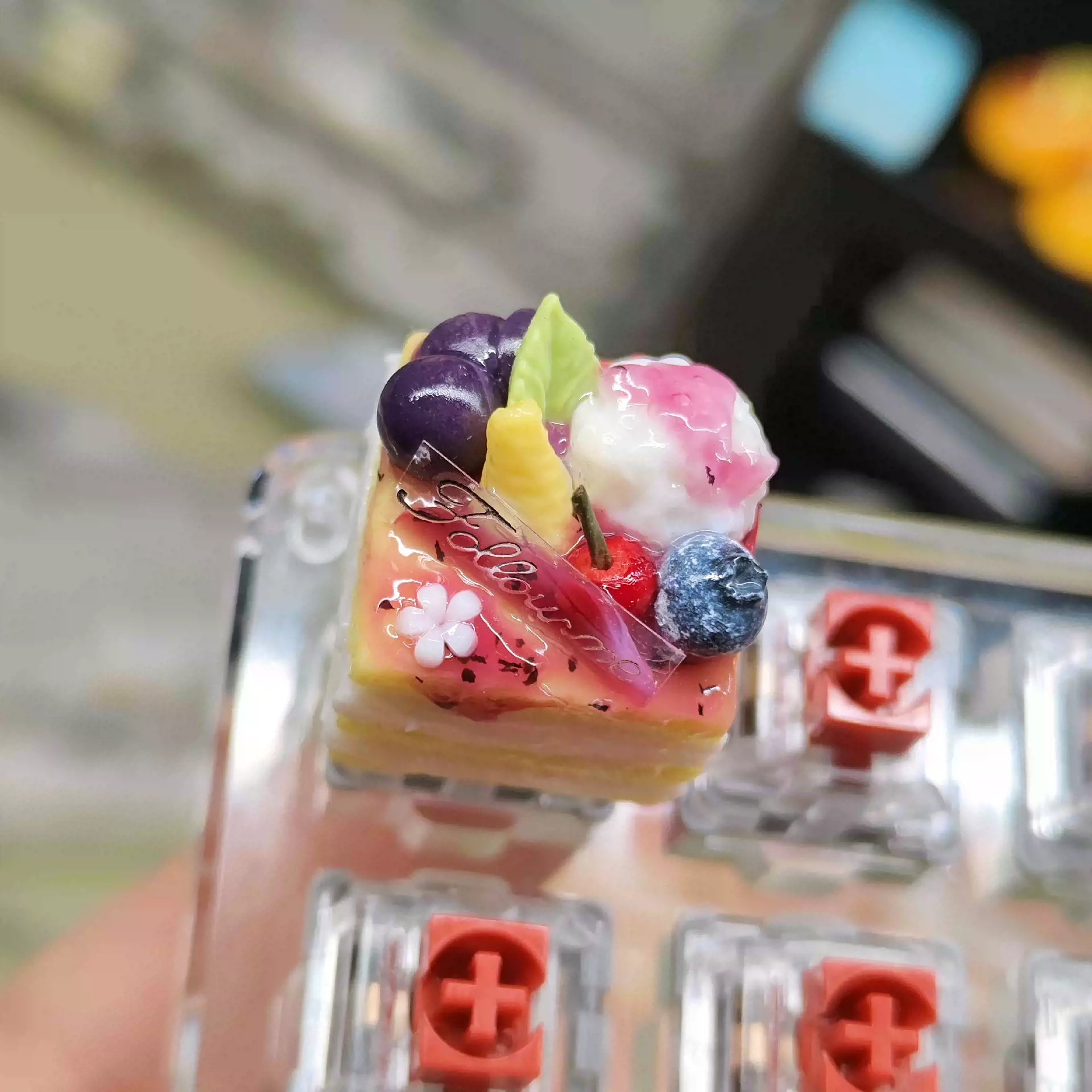 Handmade Resin Clay Food Collection Keycaps - Custom Stone Plastic Clay Artisan Keycaps for Mechanical Keyboards | Unique Keyboard Decor for Gaming & Office Use