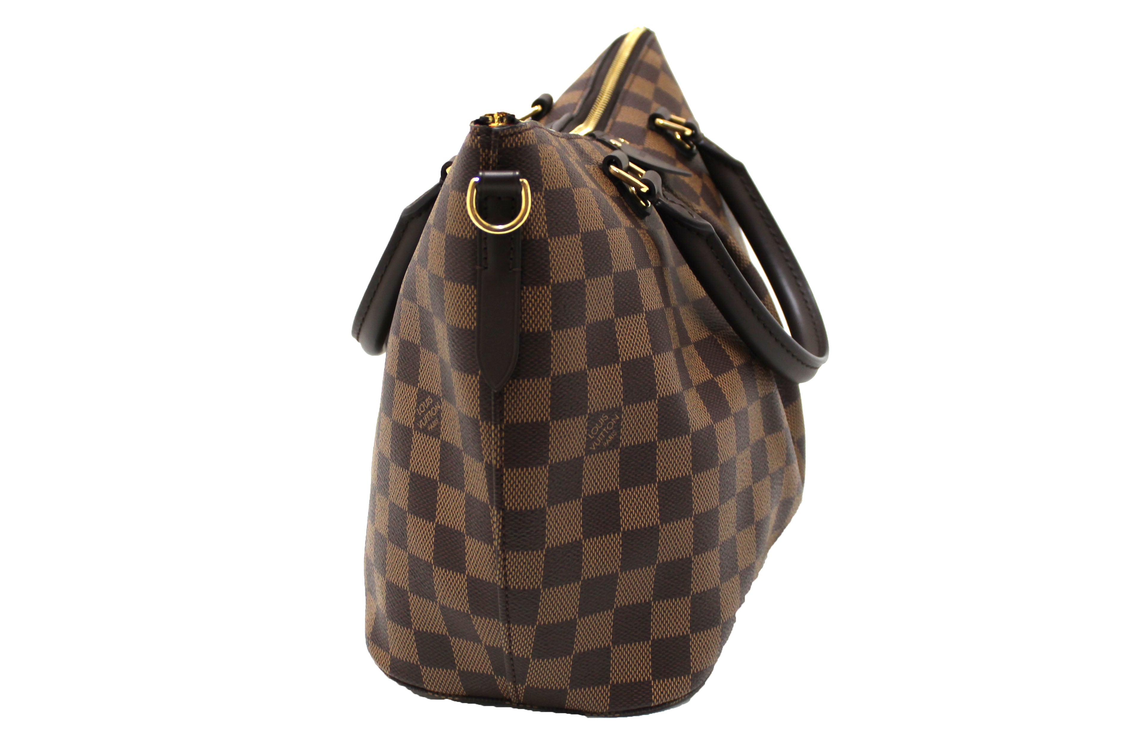 Authentic Louis Vuitton Damier Ebene Canvas Siena MM Handbag for Women - Luxury Designer Tote Bag with Shoulder Strap - Perfect for Work, Travel & Everyday Use
