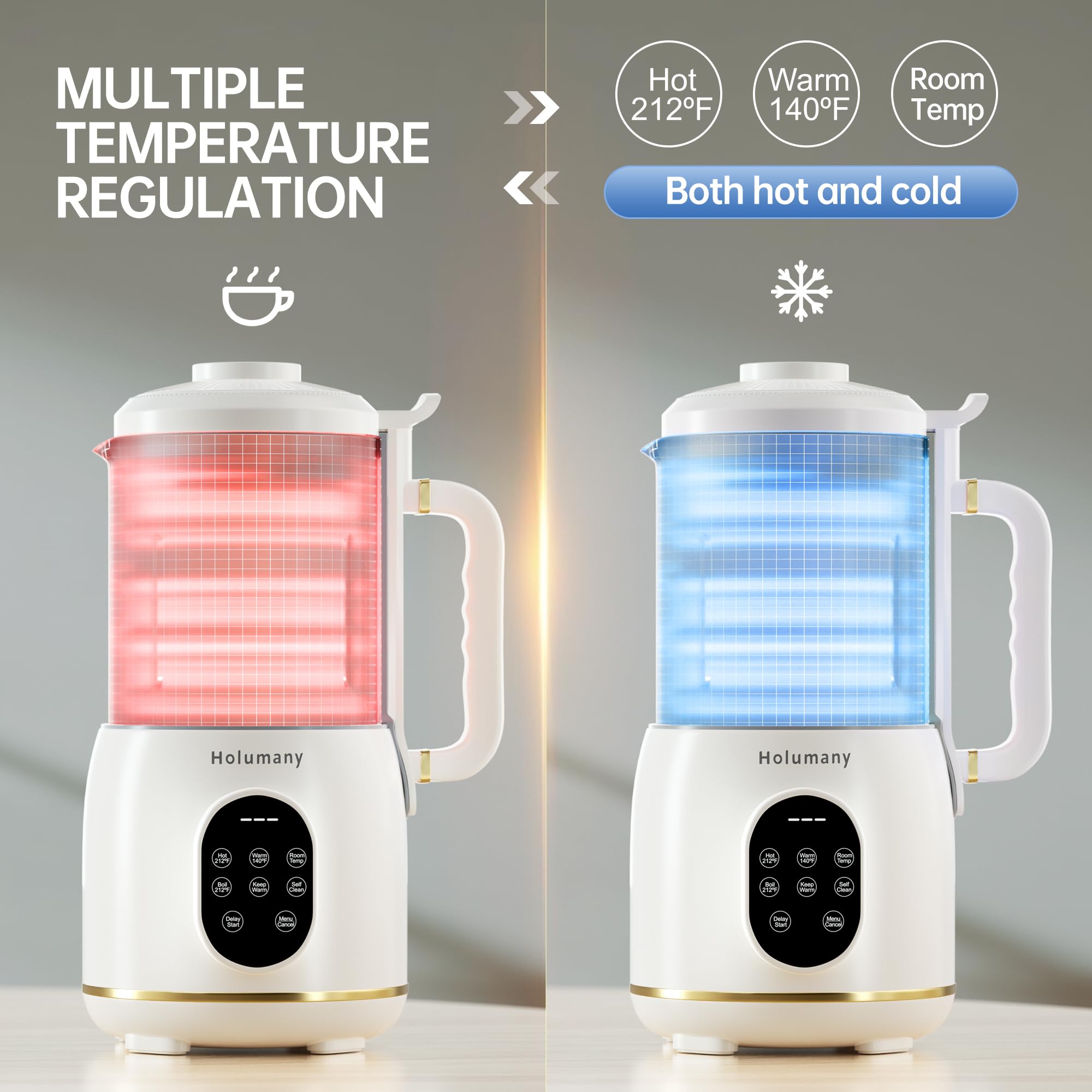 35oz Automatic Nut Milk Maker Machine for Homemade Almond, Oat, Soy & Plant-Based Milk - Non-Dairy Beverage Maker with Delay Start & Keep Warm Function - Perfect for Vegan, Keto & Healthy Lifestyles (White)