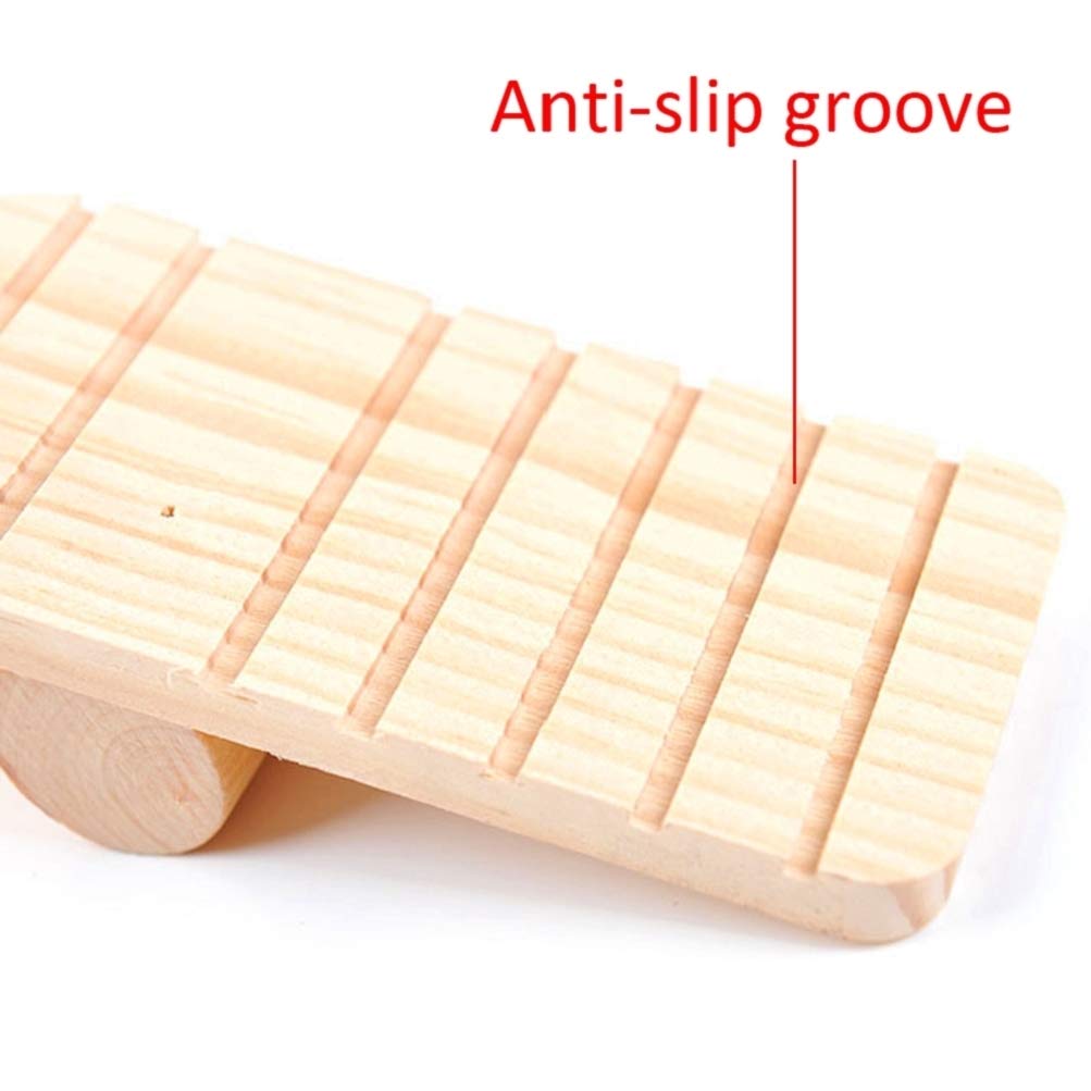 Feltsky 4-in-1 Natural Wooden Hamster Toys Set with Ladder, Swing, Barrel & Seesaw - Chew Toys for Gerbils, Rats, Guinea Pigs & Chinchillas - Perfect for Small Pet Exercise & Cage Enrichment