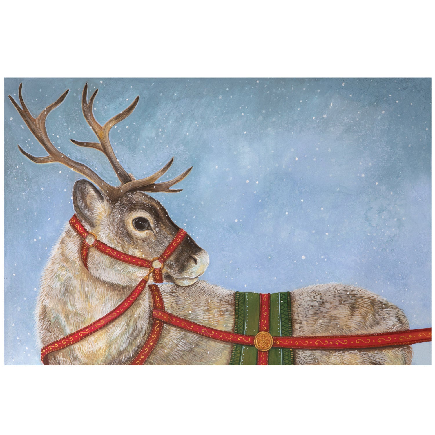 Festive Reindeer Christmas Placemats Set of 4 - Holiday Dining Table Decor for Christmas Dinner Party, Home Decor & Seasonal Celebration