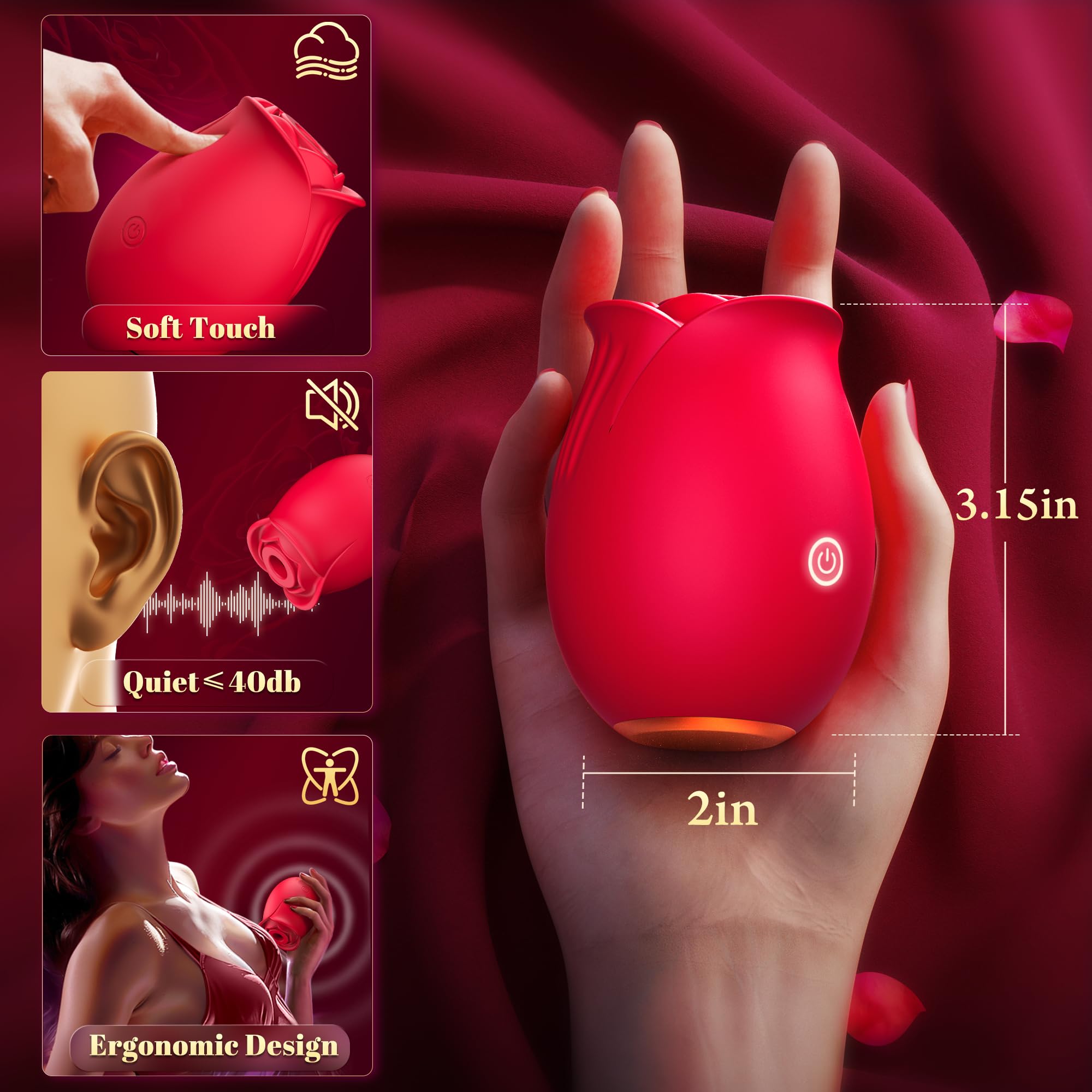 Premium Rose Sex Toy for Women - APP Controlled Vibrator with 9 Suction & 9 Vibration Modes, G-Spot Stimulator for Couples | Perfect for Romantic Nights, Solo Play & Spicing Up Relationships