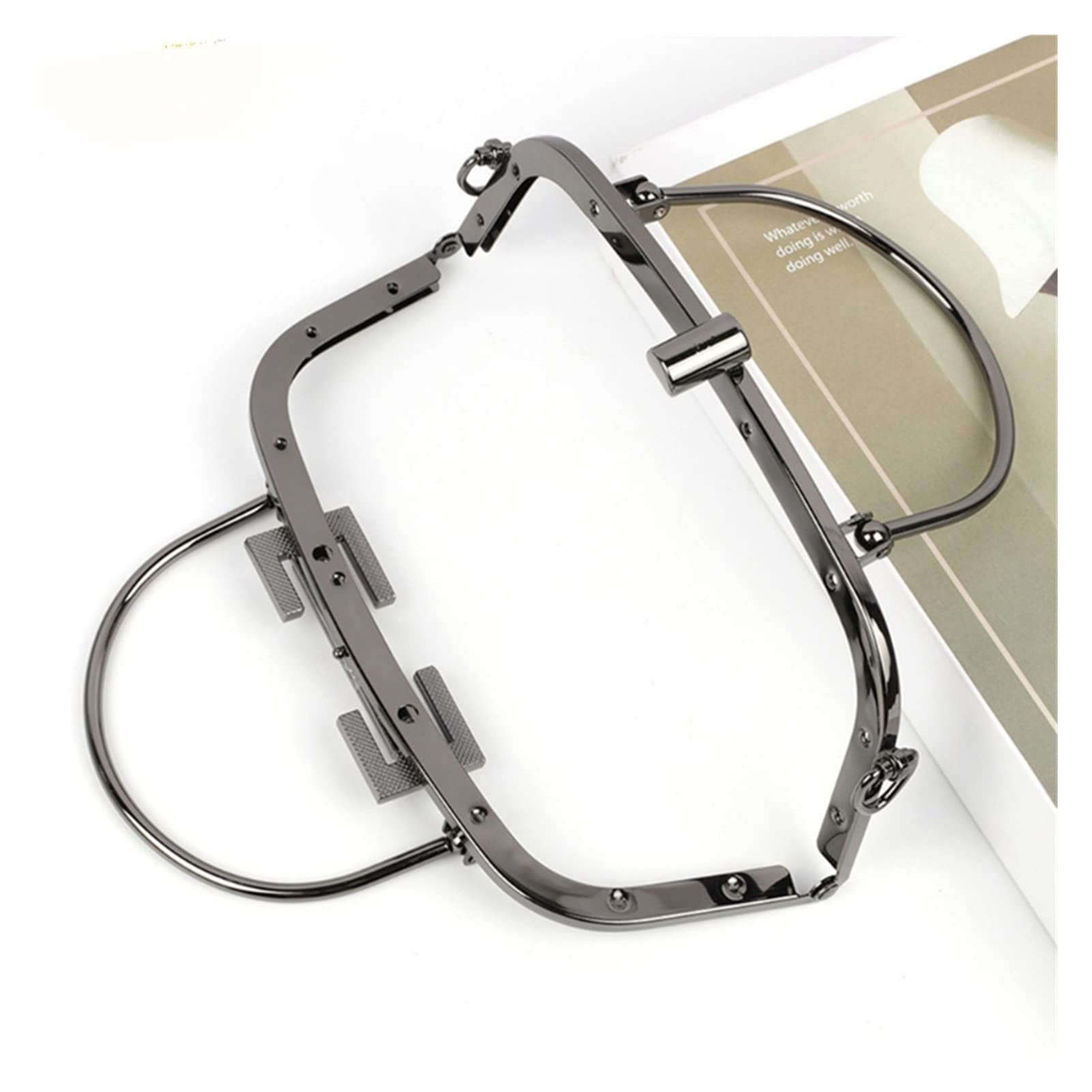 1PC Metal Purse Frame Kiss Lock Clasp - DIY Coin Bag Handle, Sewing Craft Tool & Hardware Accessories (Black) - Perfect for Handmade Wallets, Purses & Gift Bags