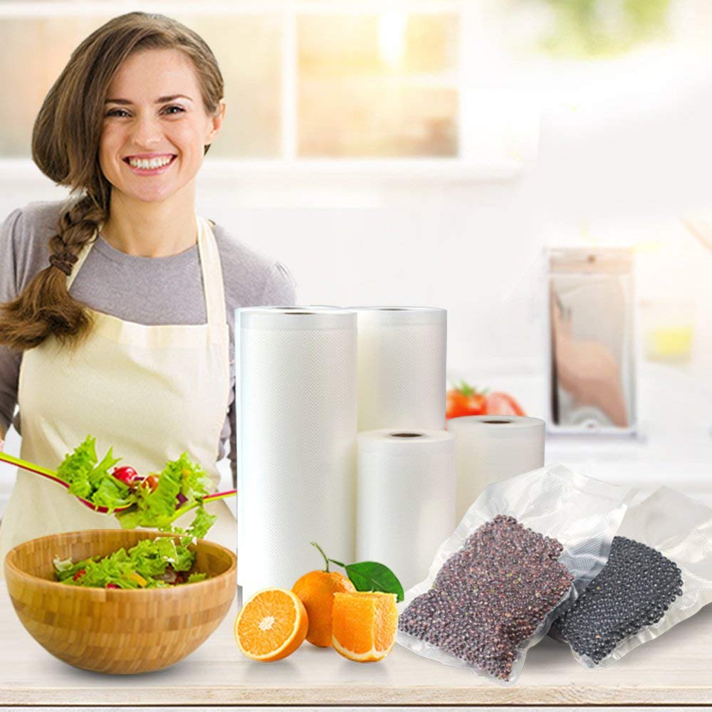 Commercial Grade Vacuum Sealer Bags Rolls (2-Pack) - 8” x 50’ Heavy Duty Embossed Food Storage Bags for Freezer, Sous Vide Cooking & Meal Prep (100 Feet Total) | Perfect for Long-Term Food Preservation & Kitchen Organization