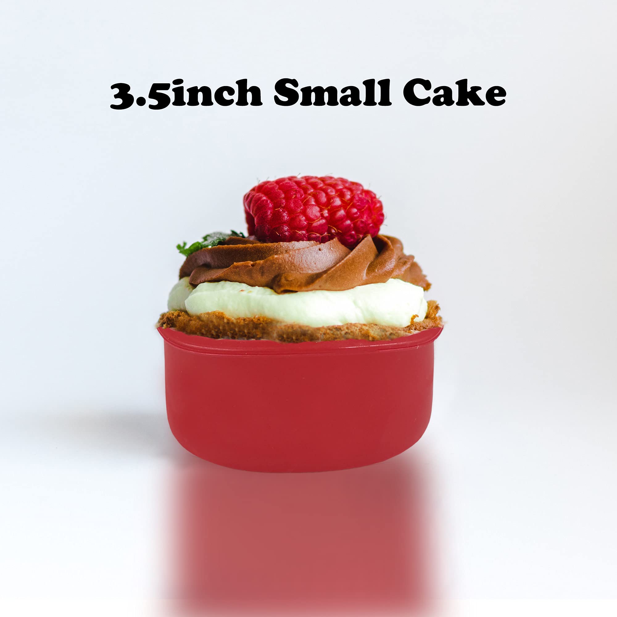 4 Inch Round Silicone Cake Pan Set of 4 - Non-Stick Baking Molds for Cupcakes, Muffins, Layer Cakes, Cheesecakes & Chiffon Cakes | Perfect for Birthday Parties, Holiday Baking & Home Dessert Making