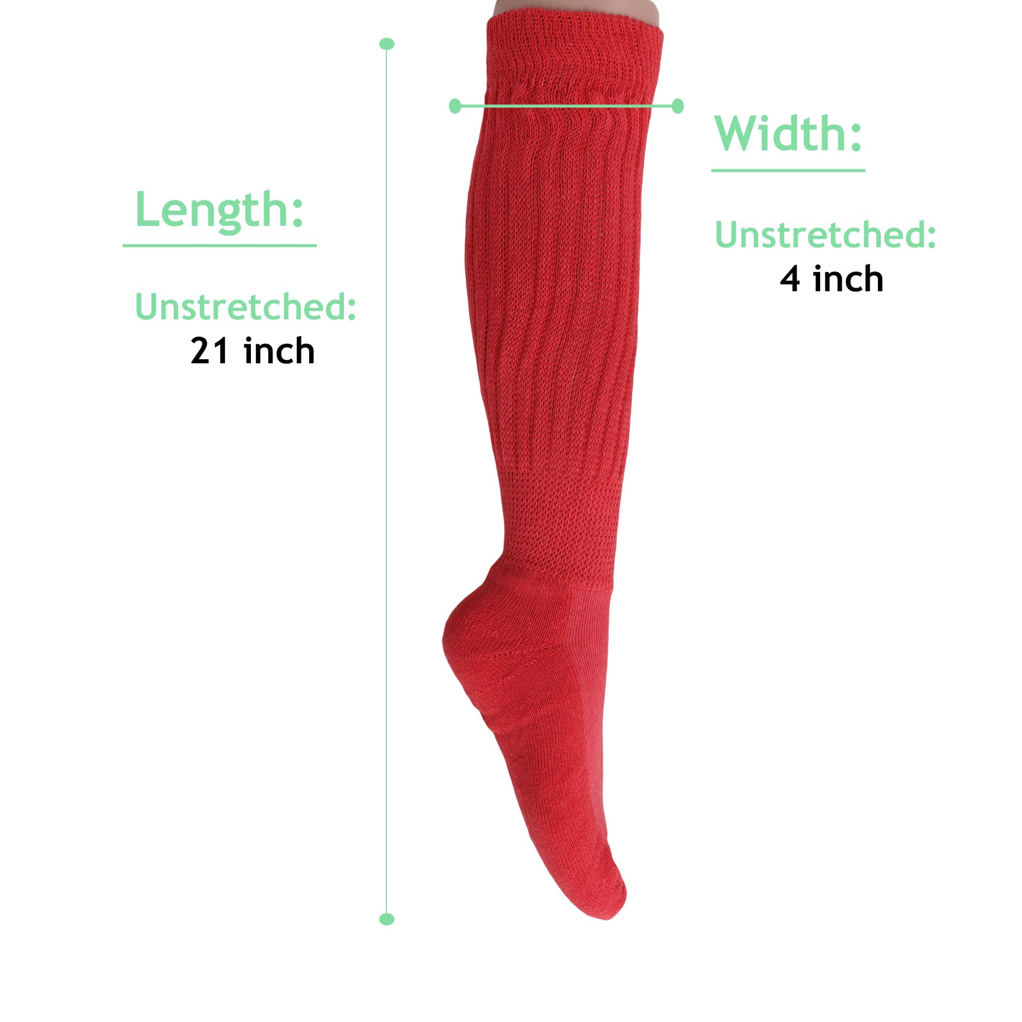 14 Pairs Women's Cotton Slouch Socks - Made in USA - Shoe Size 5-10 - Comfortable Casual & Lounge Socks for Home, Office & Everyday Wear