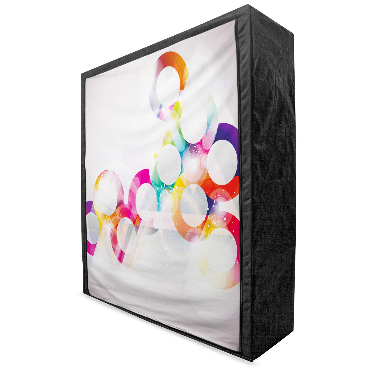 Ambesonne Abstract Portable Fabric Wardrobe with Circular Gradient Bubble Design - 59