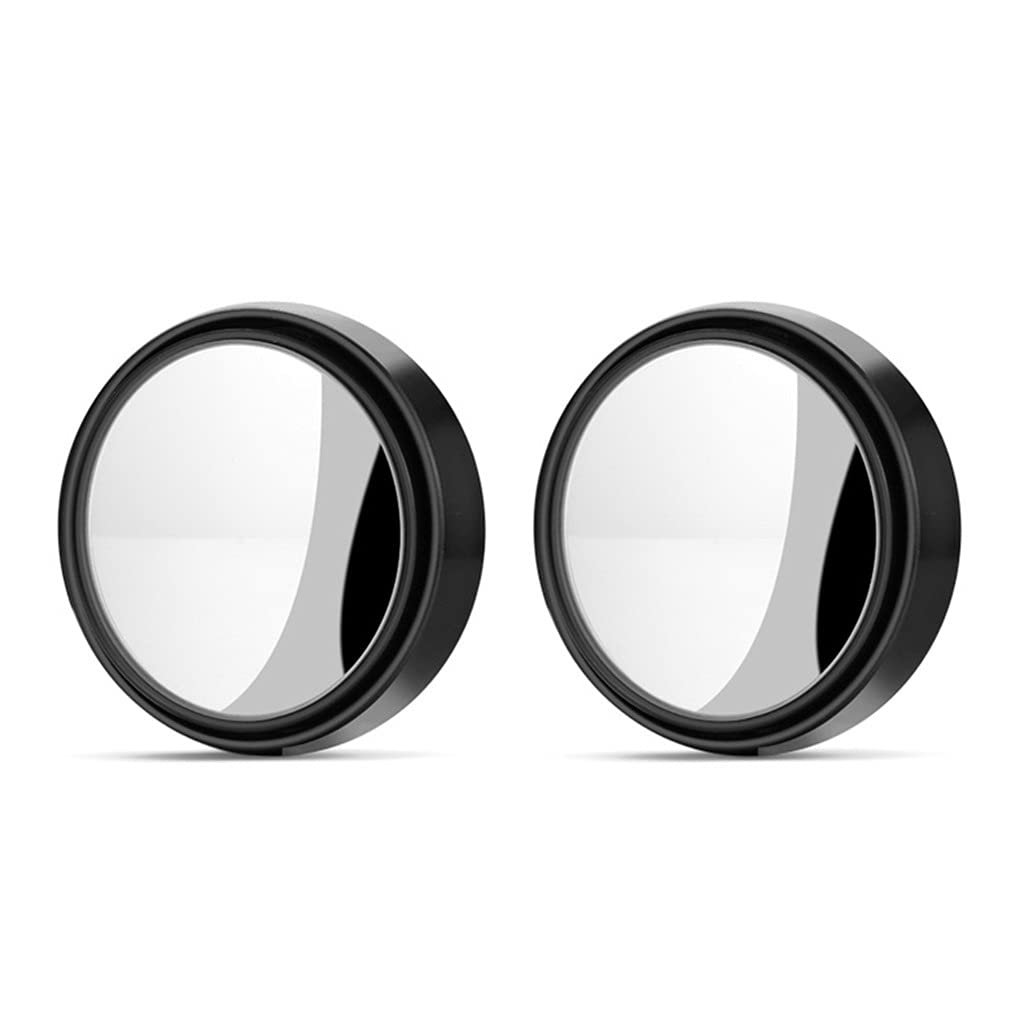 SLATIOM 360° Wide Angle Adjustable Car Blind Spot Mirror - 1pc/2pc Round Rearview Auxiliary Mirror for Enhanced Driving Safety (Black) - Perfect for Parking, Lane Changing & Blind Spot Monitoring