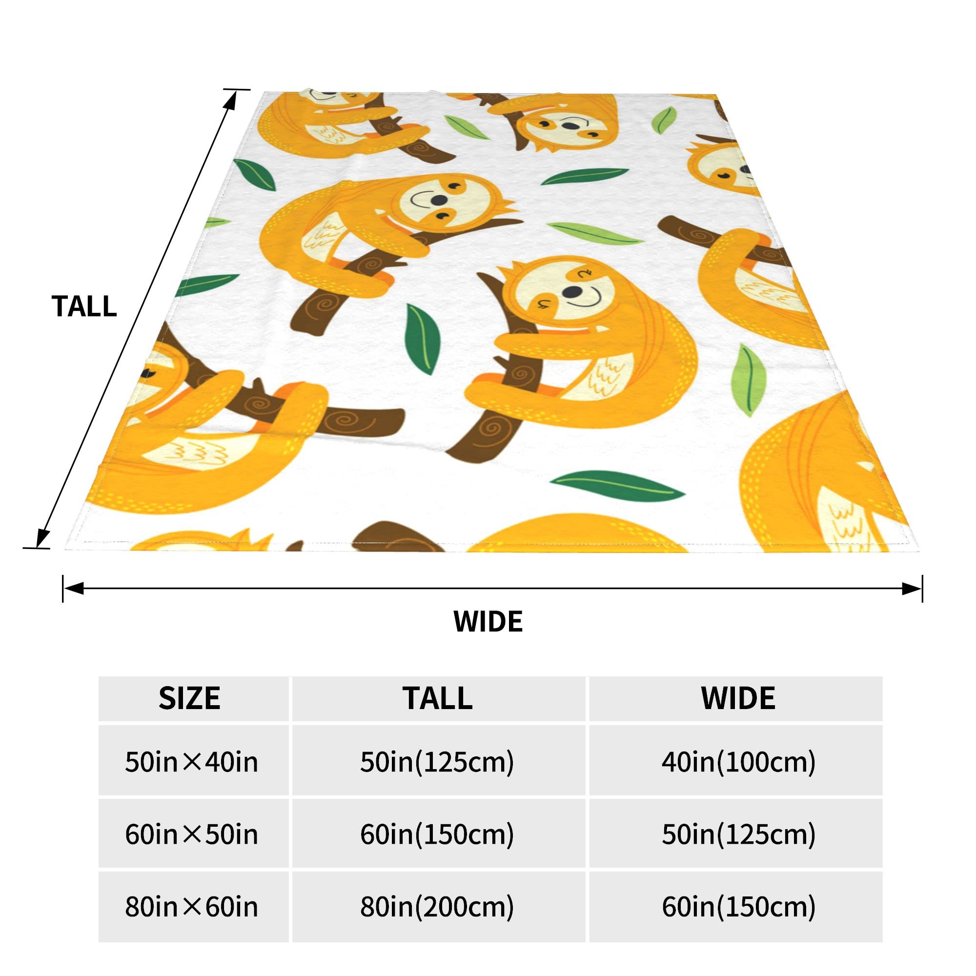Soft Flannel Fleece Blanket Queen/King Size - Cute Sloth Design Plush Throw Blanket for Couch, Sofa & Bed - All Season Cozy Blanket for Home, Office, Travel & Gifts