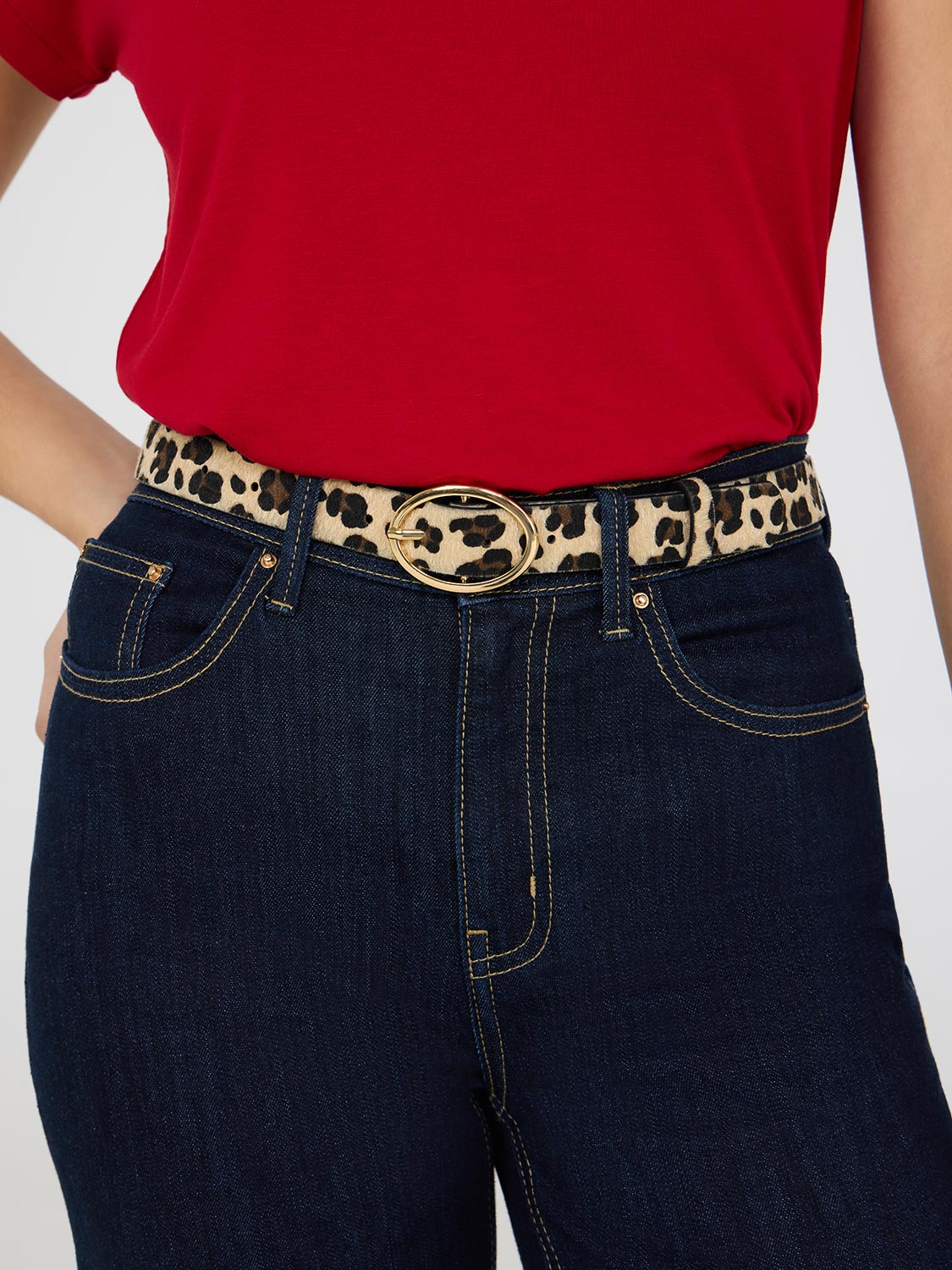 Stylish Leopard Print Belt for Women & Men - Fashion Animal Print Accessory for Jeans, Dresses & Outfits