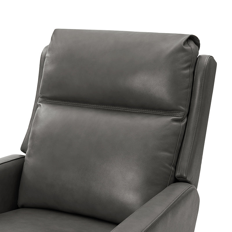 Paula Transitional Power Recliner with USB Charging Ports - Modern Electric Reclining Chair with Lumbar Support for Living Room, Home Theater & Office - Comfortable Leather Lounge Chair with Power Headrest & Cup Holder