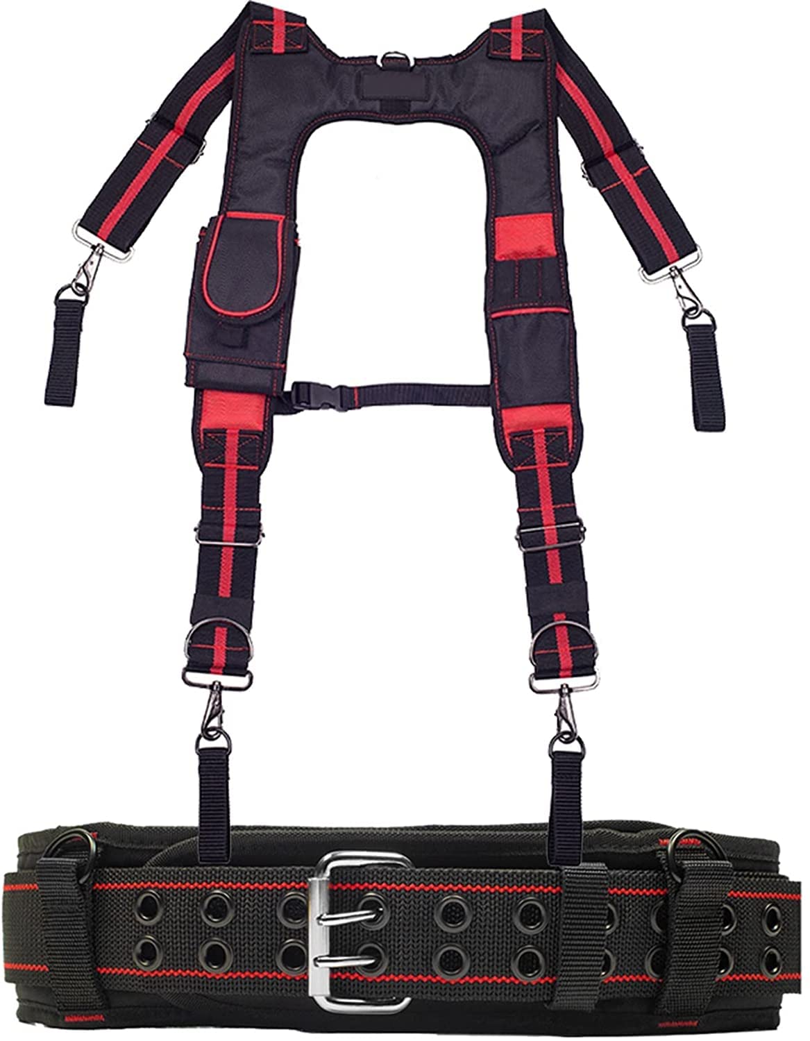 Heavy Duty Work Belt with Adjustable Back Support - Multi-Function Carpenter Tool Belt for Electricians & Maintenance - Nail Pocket Storage Kit | Perfect for Construction, Woodworking & DIY Home Repair Projects