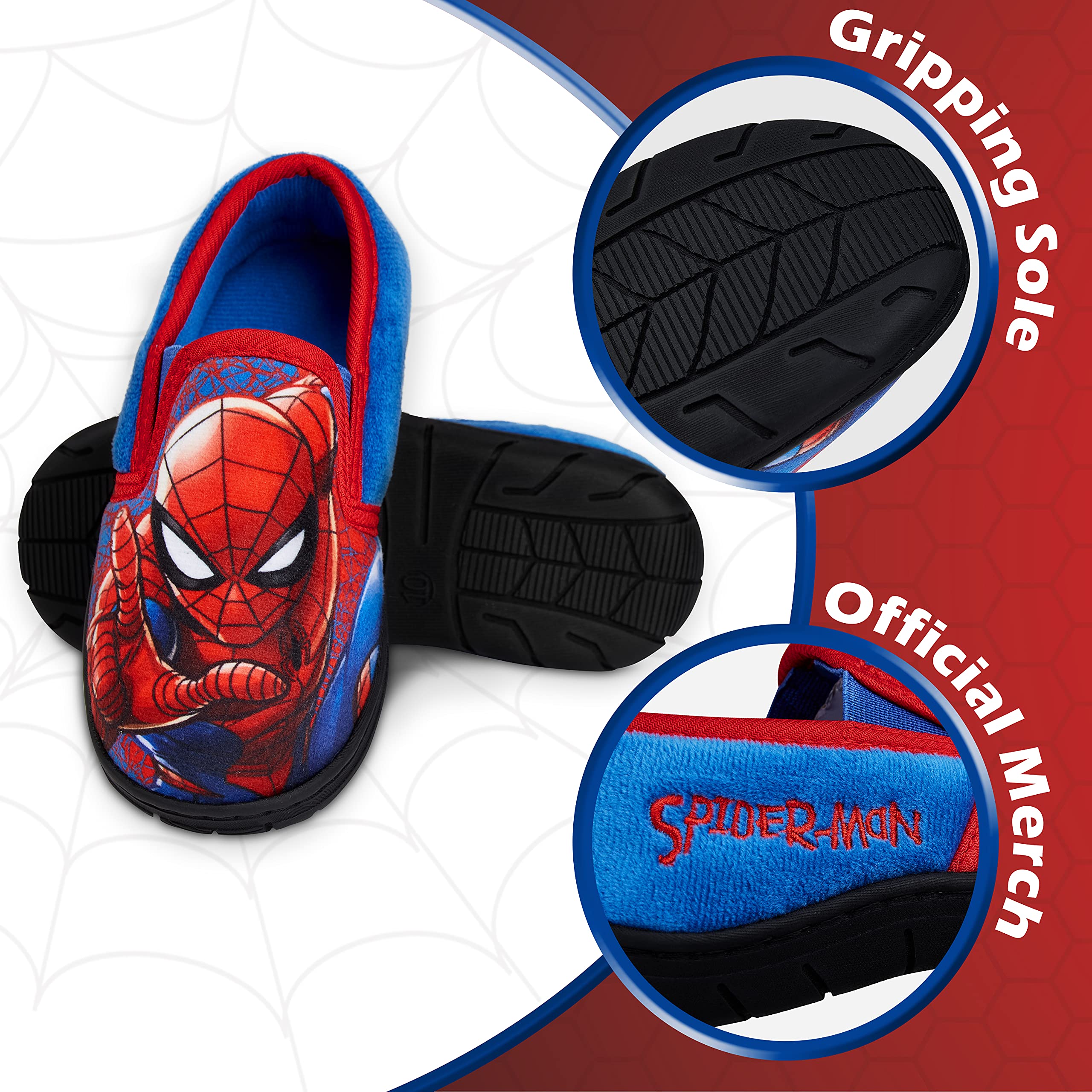 Marvel Spider-Man Boys' Slippers - Soft Avengers Themed House Shoes for Kids, Superhero Costume Accessories - Perfect for Indoor Play, Cosplay & Birthday Gifts