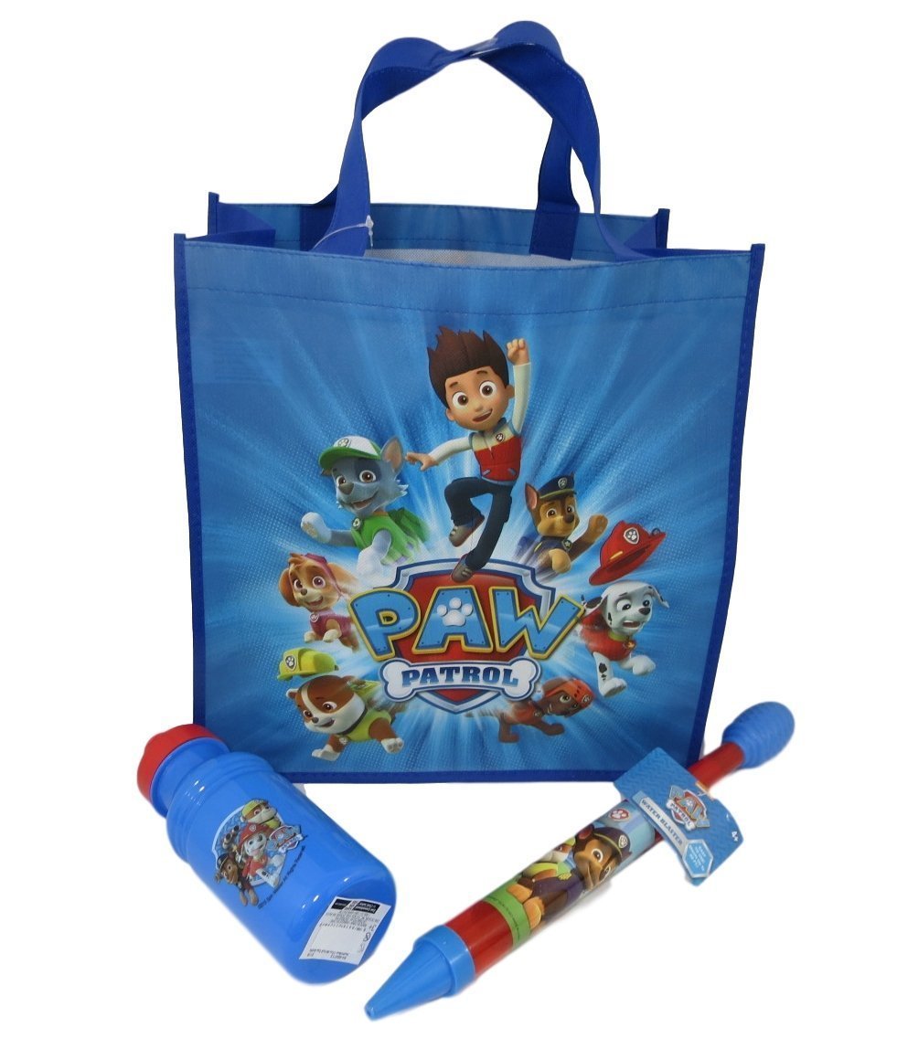 Paw Patrol Water Play Set with Water Blaster, Water Bottle & Tote Bag | Outdoor Summer Toy for Kids | Pool, Beach & Backyard Water Fun