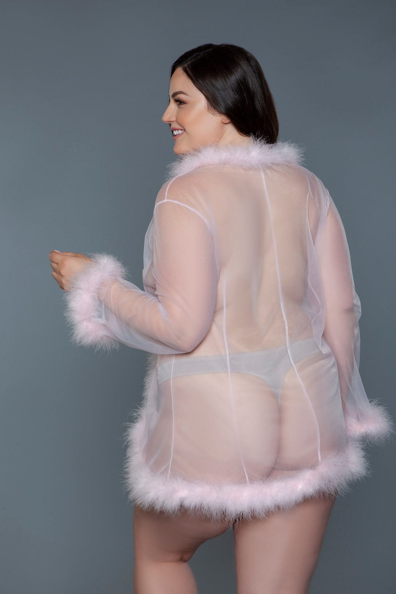 BeWicked Women's BW1650S Boudoir Robe - Sexy Lingerie for Women, Plus Size & Sheer Lace Kimono - Perfect for Valentine's Day, Bridal Shower, and Romantic Nights