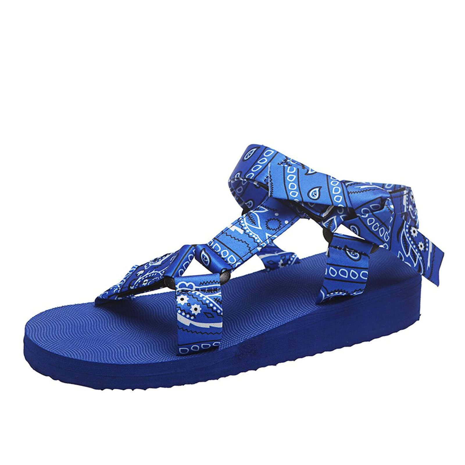 Women's Fashion Sandals - Print Cashew Buckle Casual Platform Flower Beach Sandals - Size 8.5 - Perfect for Summer Vacations, Beach Outings & Casual Wear