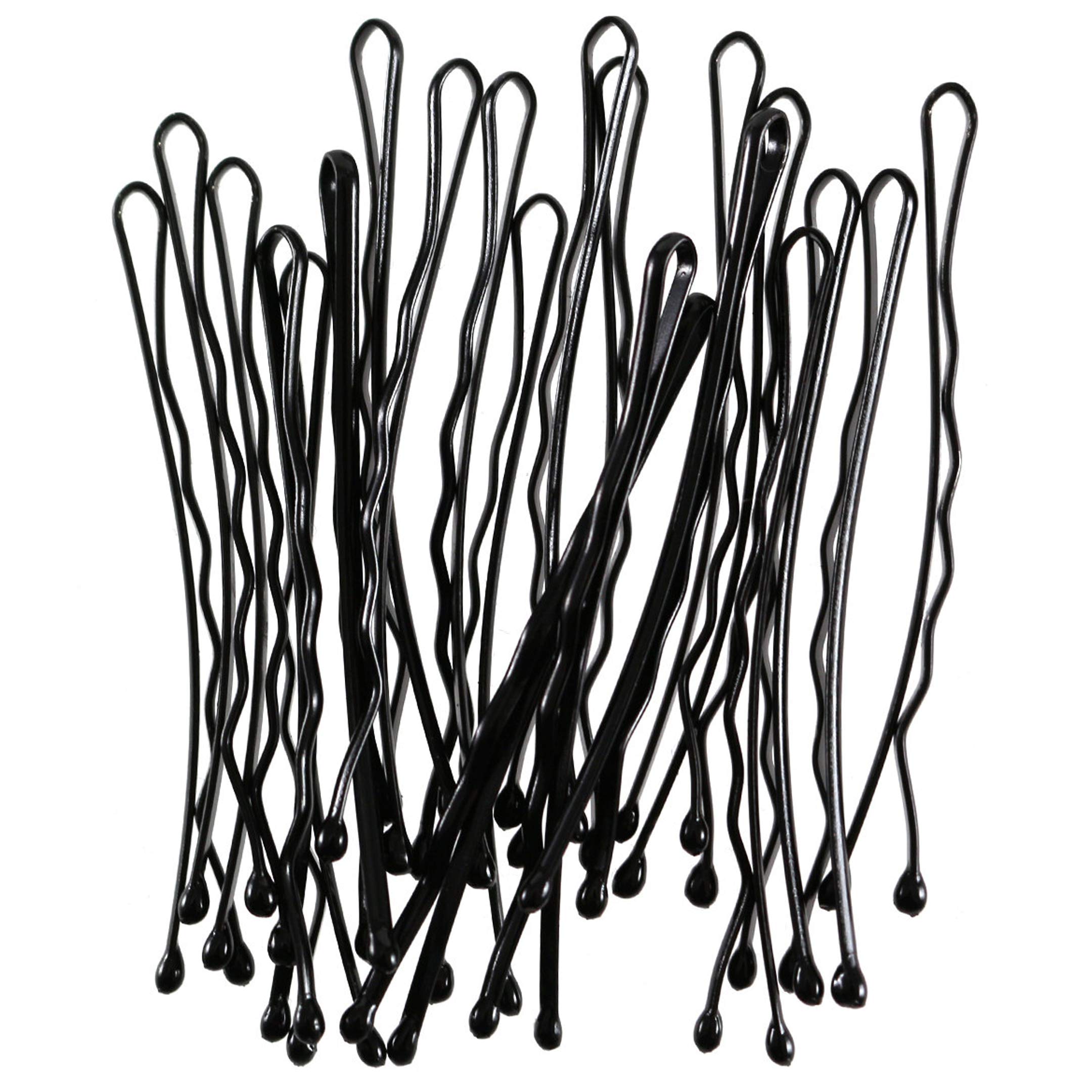 HP HIGH PROFILE Black Bobby Pins - 48pcs Professional Hair Styling Pins for Women & Girls (5cm) - Perfect for Salon, Home, Updos & Bun Hairstyles