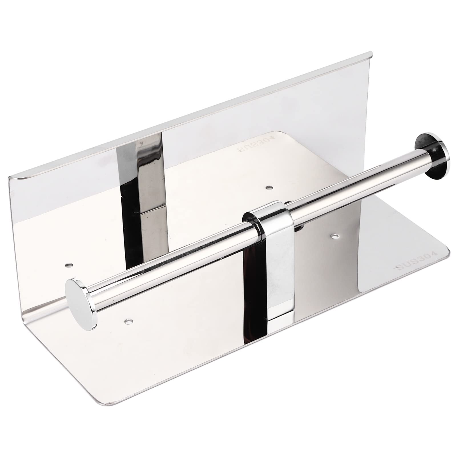 Stainless Steel Wall Mounted Toilet Paper Holder - Dual End Bathroom & Kitchen Tissue Roll Dispenser for Home, RV, Office Use