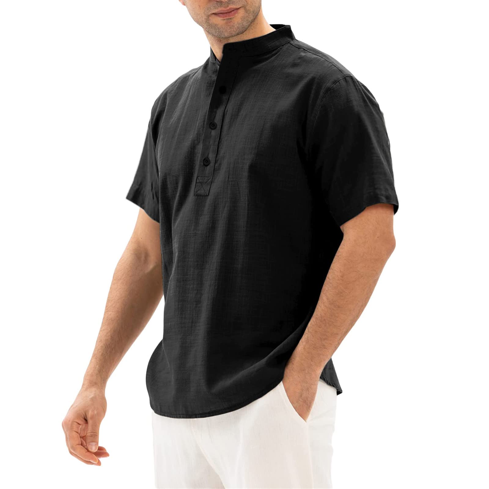 Men's Long Sleeve Collared Dress Shirts - Cotton Linen Blend Casual Button Down Shirt for Spring & Summer | Business, Office Wear & Smart Casual Outfits