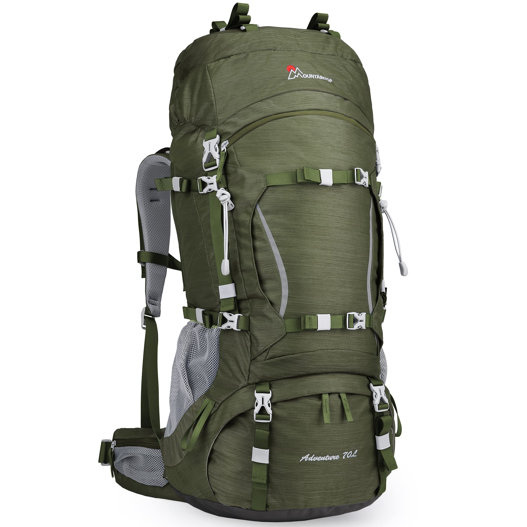 MOUNTAINTOP 70L Waterproof Hiking Backpack for Men & Women - Lightweight Trekking Backpack with Rain Cover - Perfect for Camping, Backpacking, Travel & Outdoor Adventures