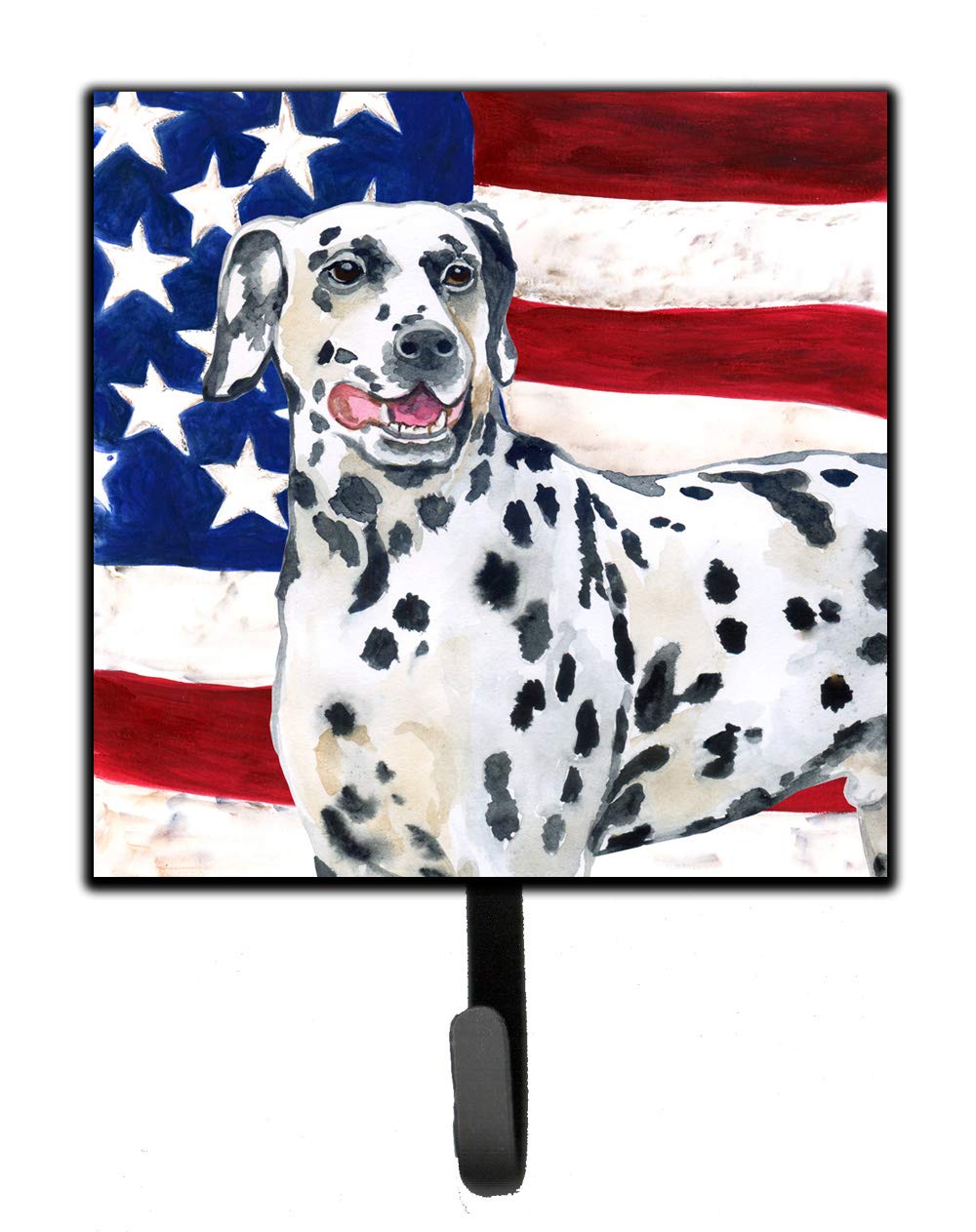 Caroline's Treasures Dalmatian Patriotic Wall Hook - Small Multicolor Dog-Themed Decorative Hanger for Keys, Hats & Coats - Perfect for Entryway, Bedroom or Pet Lover's Home Decor