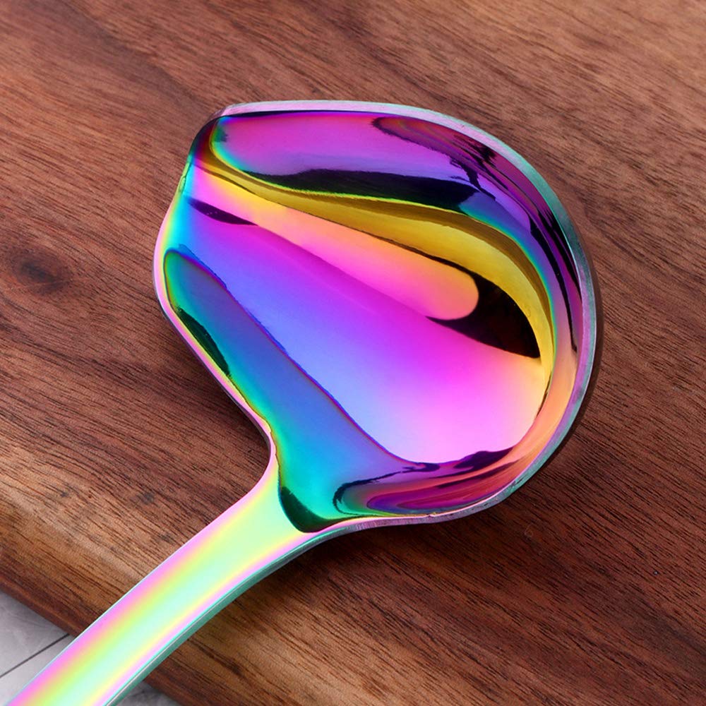 BuyGo 12-Piece Stainless Steel Kitchen Utensil Set - Rainbow Cooking Tools with Hanging Loop, Mirror Polish & Dishwasher Safe - Perfect for Baking, Cooking & Kitchen Organization