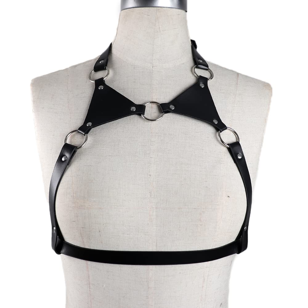 Punk Leather Body Chain - Adjustable Waist Chain Belt for Women | Gothic Belly Chains for Rave, Nightclub & Festival | Sexy Body Jewelry Accessories for Parties, Concerts & Bachelorette