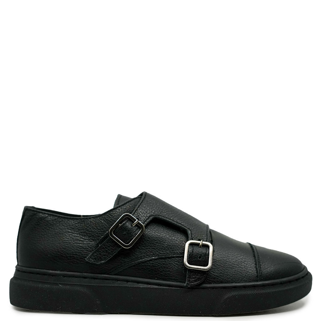 Blublonc Black Captoe Dress Sneakers for Men - Comfortable & Stylish Casual Shoes for Office, Wedding & Formal Events