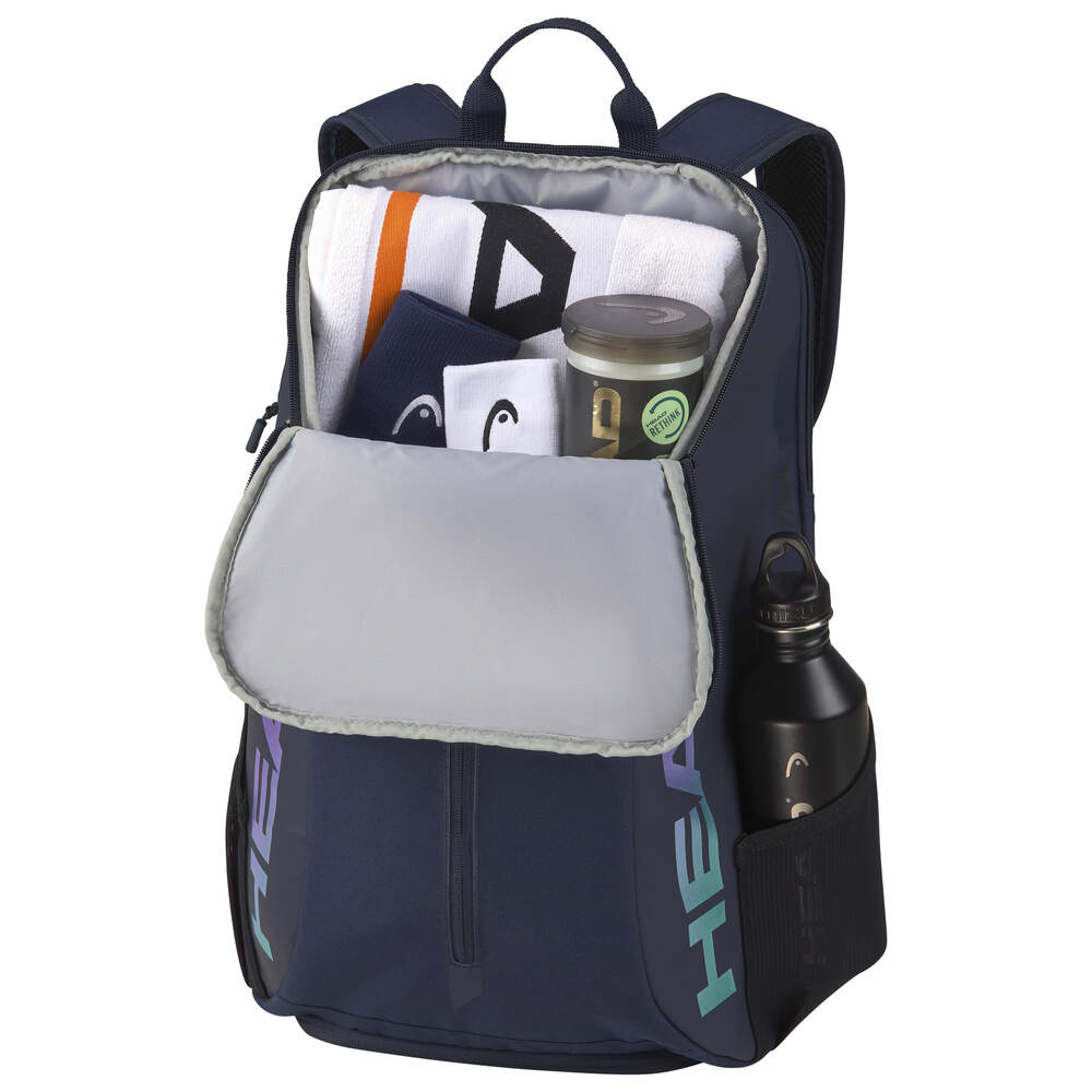 Tourna Head Tour 25L Tennis Backpack Bag for Men & Women - Lightweight Durable Racquet Storage with Multiple Pockets - Navy Blue | Perfect for Tennis Practice, Gym, Travel & School