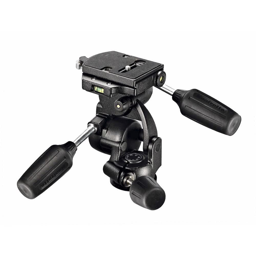 Manfrotto New Standard 3D Tripod Head with Quick Release - Professional Fluid Ball Head for DSLR & Mirrorless Cameras - Camera Stabilizer & Photography Accessories for Video Shooting, Vlogging & Content Creation