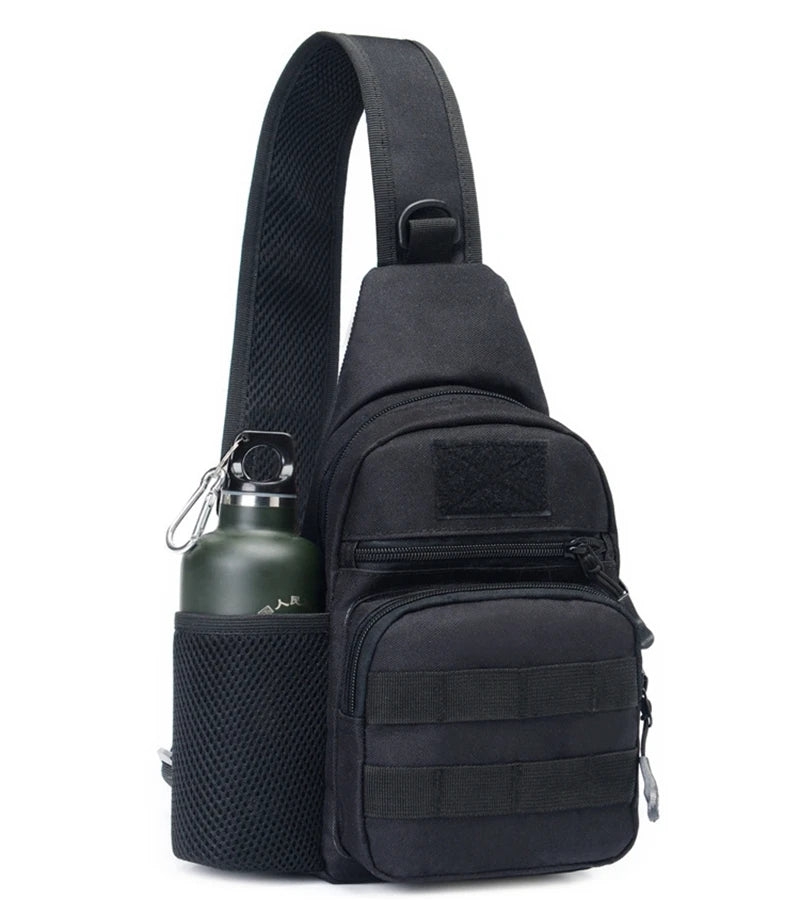 Portable Hiking & Travel Sling Shoulder Bag - MOLLE Chest Pack for Men - Outdoor Sports Bottle Pouch - Camping Hunting Fishing Backpack - Perfect for Hiking, Travel & Outdoor Adventures