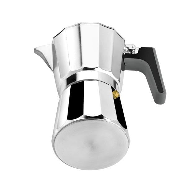 Premium Italian Induction Coffee Maker - 12 Cup Aluminum Stovetop Espresso Maker, Silver - Perfect for Home, Office & Camping Brewing