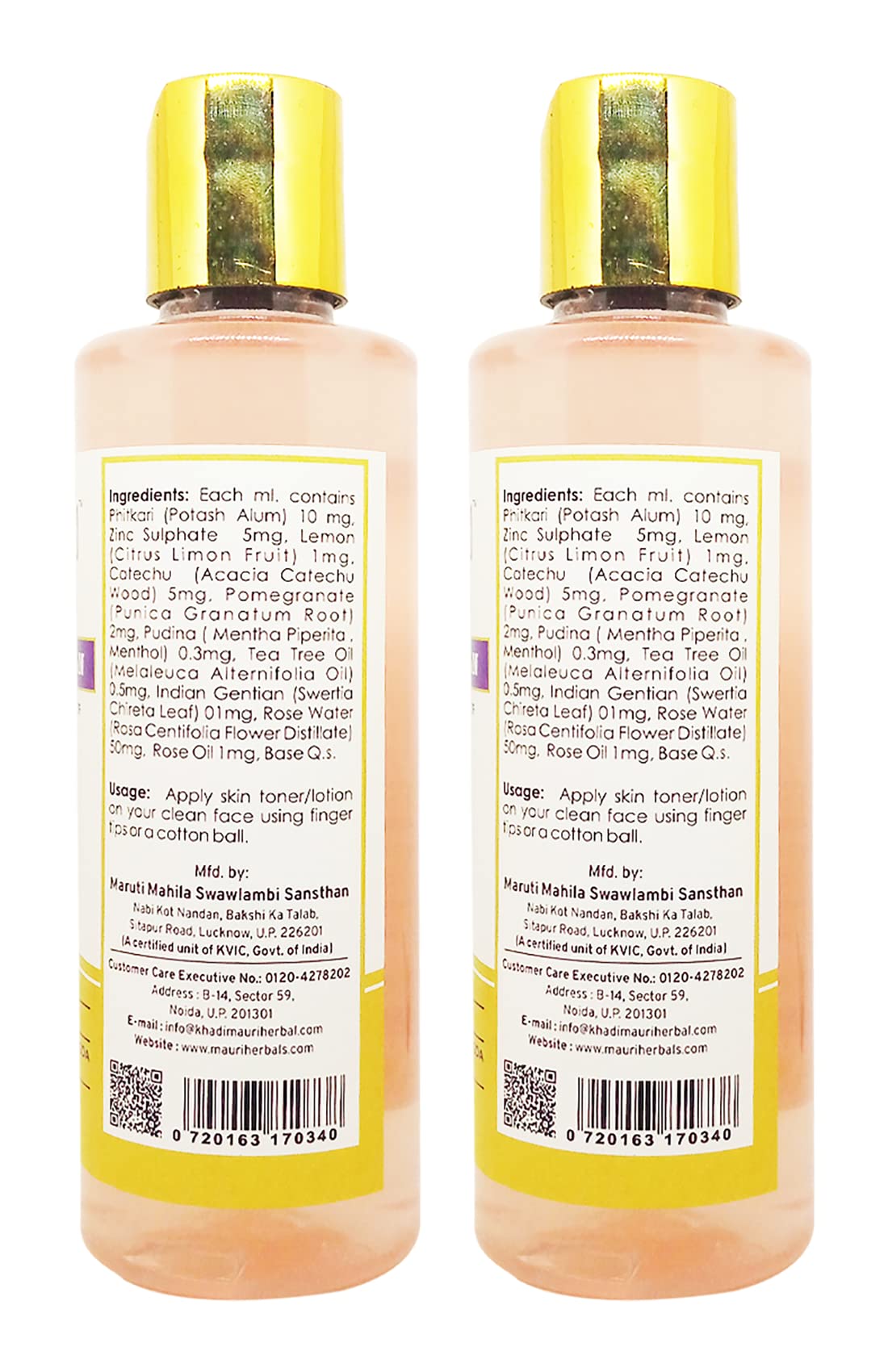 Khadi Mauri Toning Lotion for Face & Body - 2 Pack (420ml Each) | Natural Skin Care for Glowing Complexion | Perfect for Daily Use & Travel