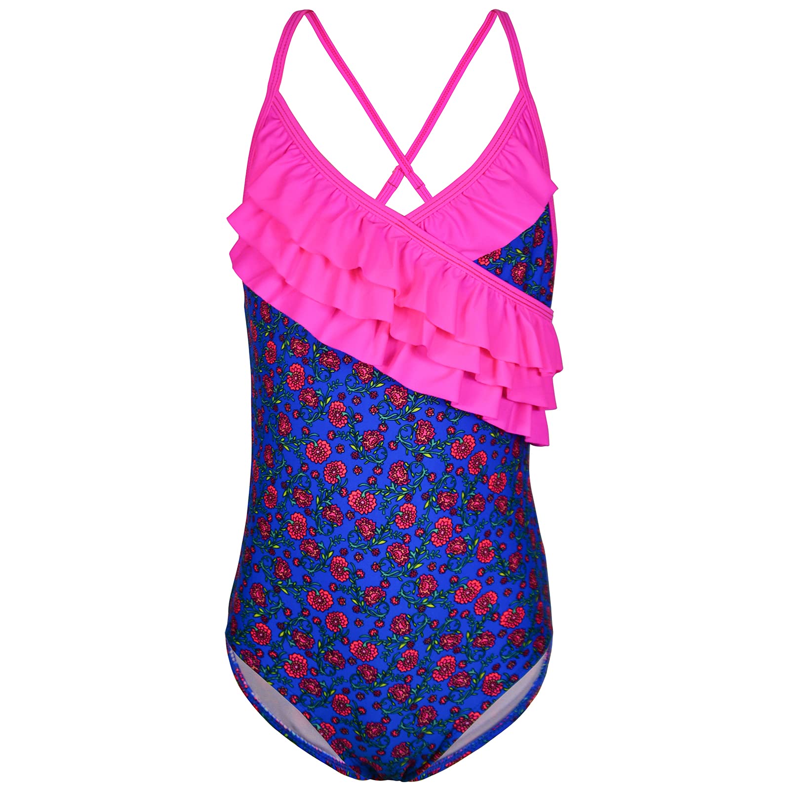 Kauego Girls One Piece Swimsuits - Hawaiian Ruffle Swimwear for Kids, Beach Bathing Suit | Perfect for Pool Parties, Summer Vacations & Water Play