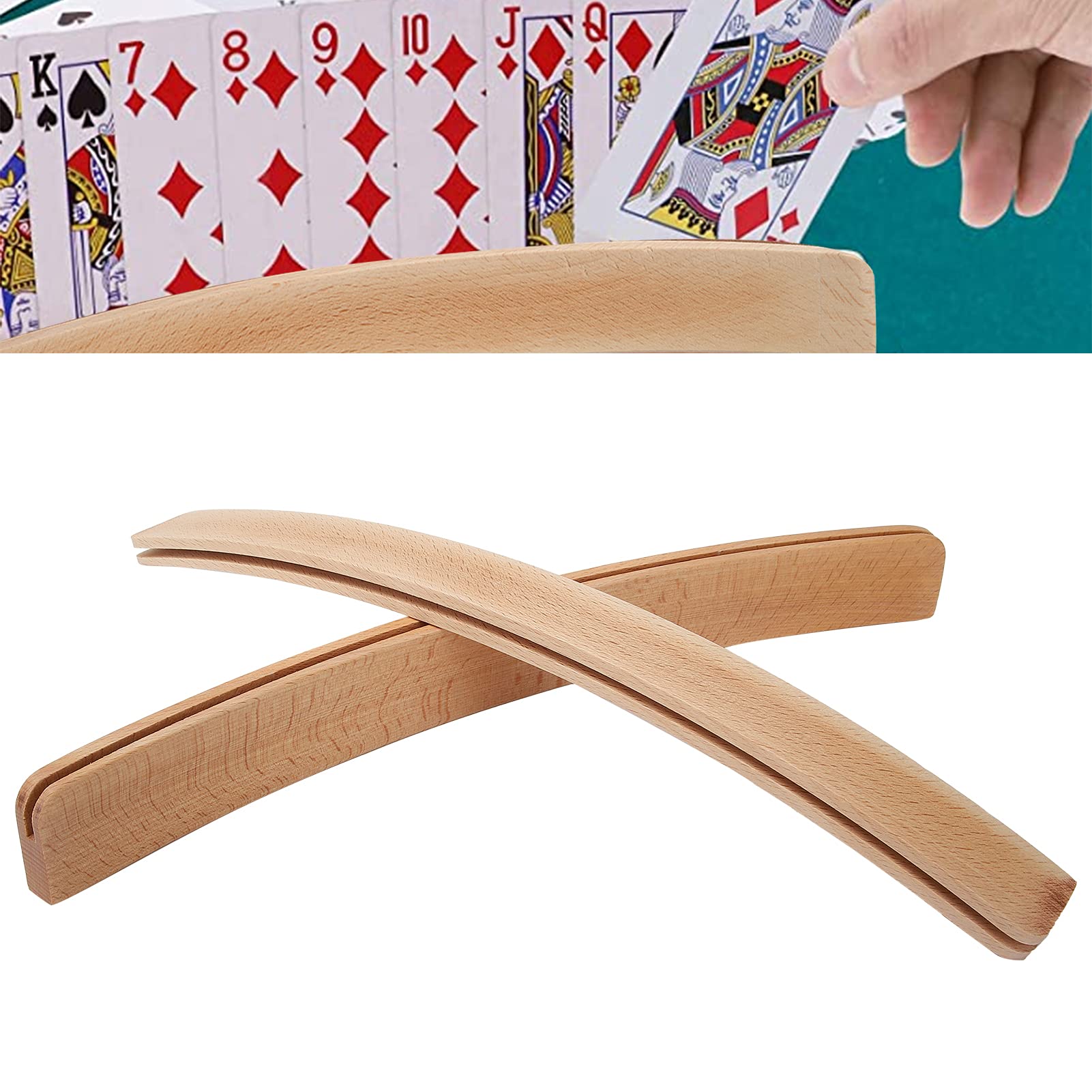 Professional Poker Card Holder Tray - 2 Pack Curved Hands Card Rack for Adults & Seniors - Perfect for Bridge, Blackjack, and Casino Game Nights