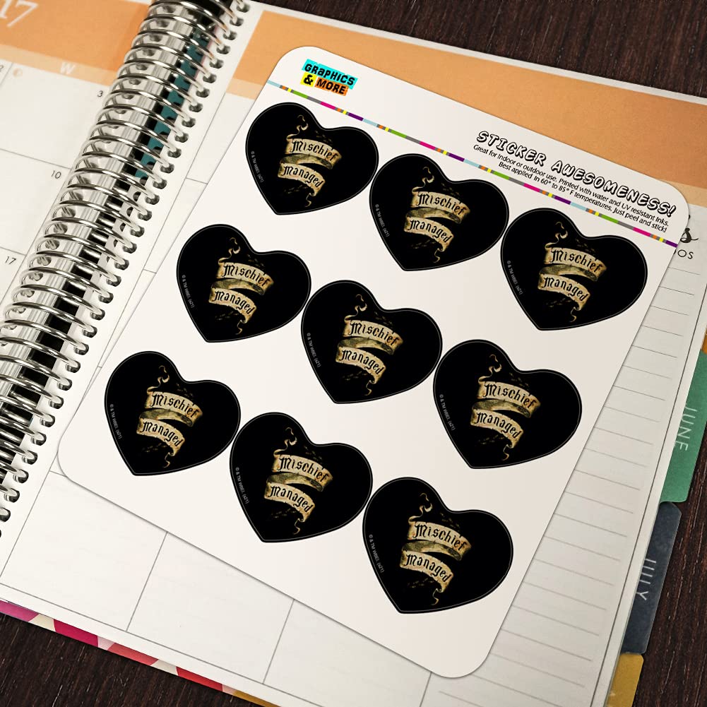 Harry Potter Mischief Managed Heart Shaped Planner Stickers - Scrapbook, Journal & DIY Craft Supplies for Fans - Perfect for Bullet Journals, Planners, Scrapbooking & Gift Giving