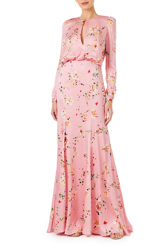 Elegant Floral Long Sleeve Maxi Dress for Women - Perfect for Weddings, Parties & Special Occasions