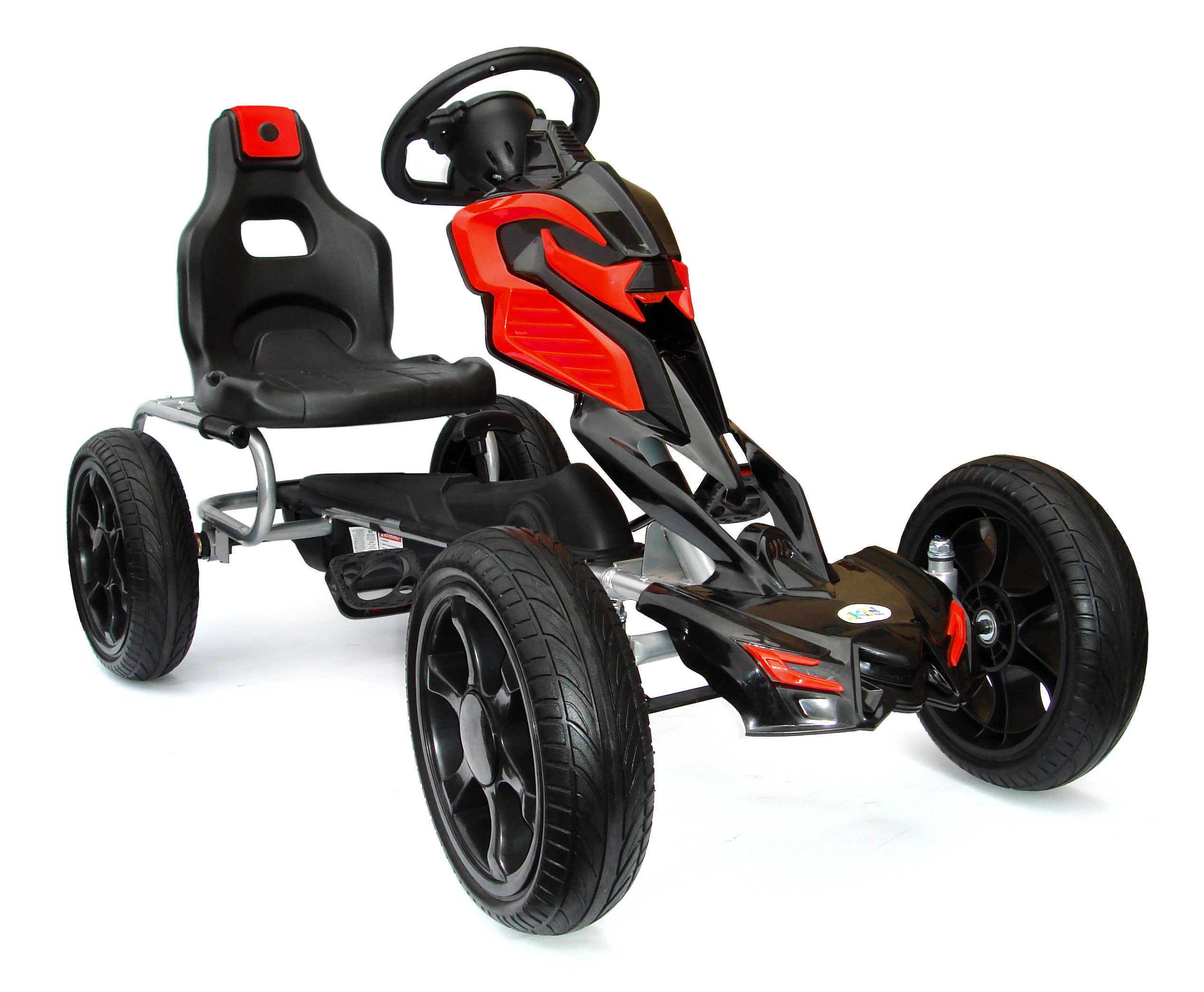 Kids Go Kart for Ages 5-12 Years - Pedal Powered with EVA Foam Wheels - Outdoor Play, Backyard Racing & Birthday Gifts for Boys & Girls