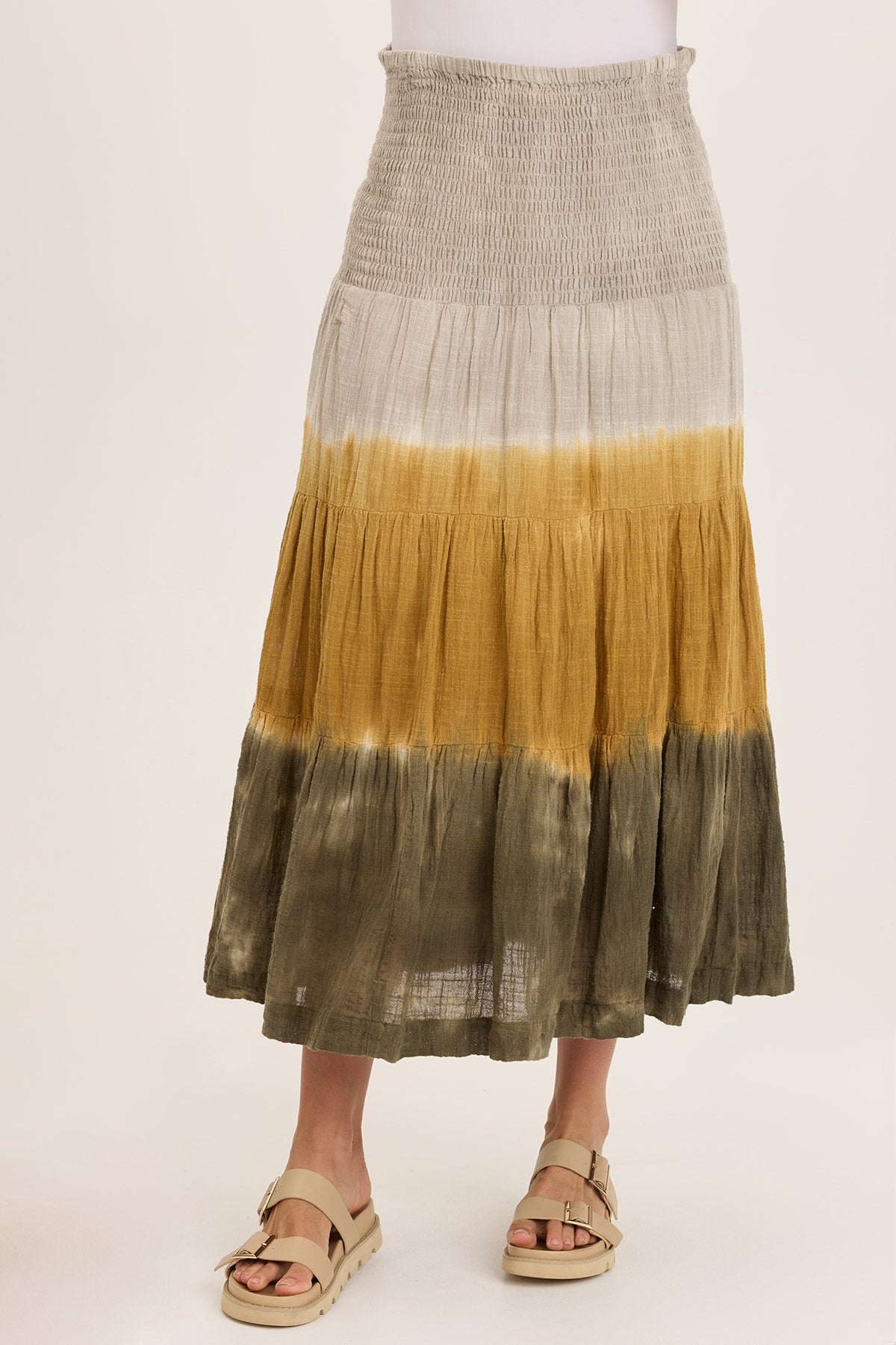 Paigene Women's Flowy Gauze Tiered Maxi Skirt - Boho Summer Beach Dress for Vacation, Festival, and Casual Wear